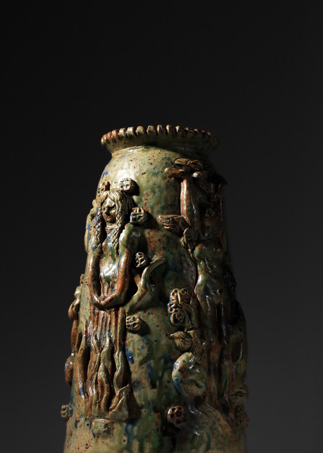 Gran jarrón de cerámica de André Rozay artículo único la Borne - I547 en venta 4