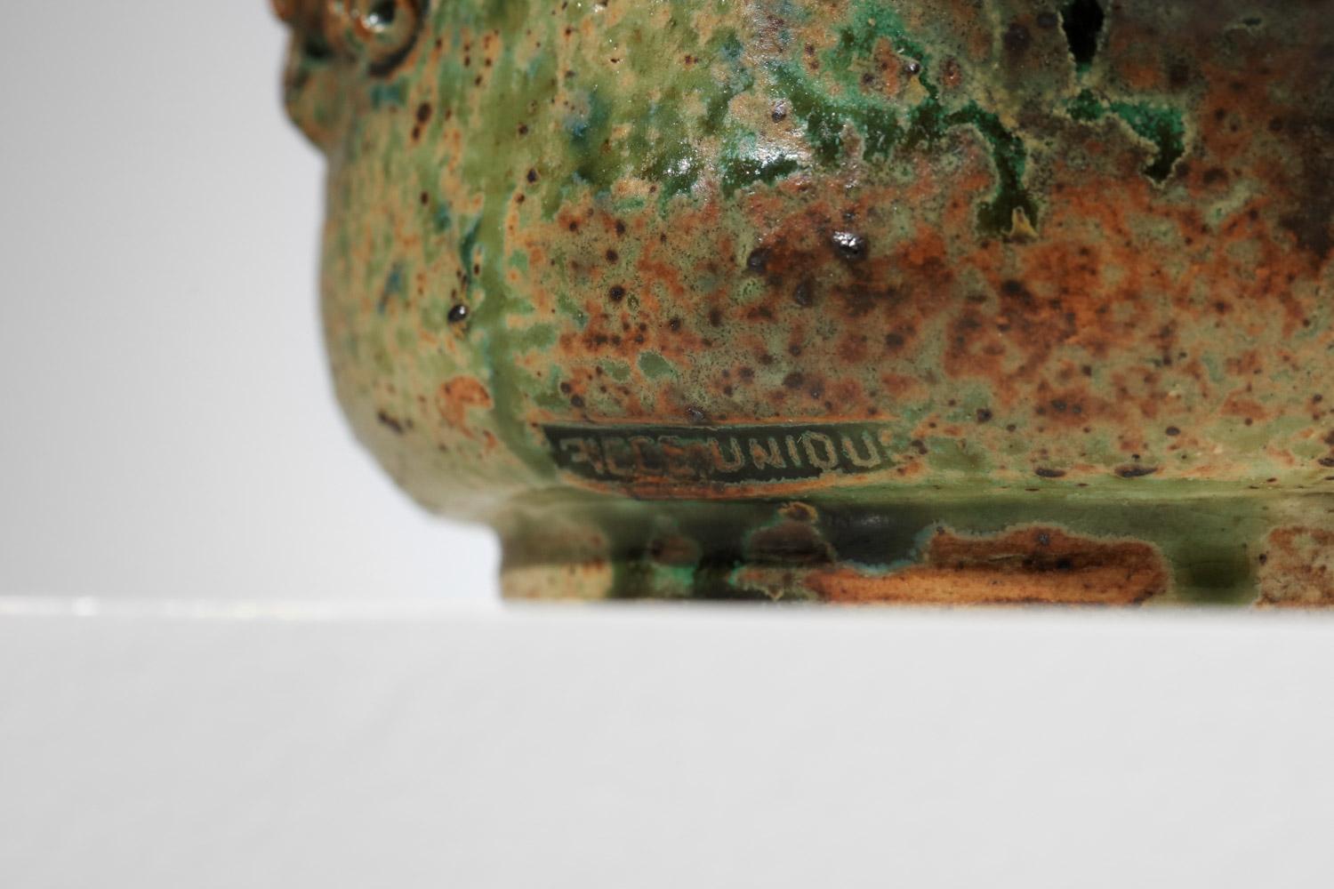 Gran jarrón de cerámica de André Rozay artículo único la Borne - I547 en venta 8