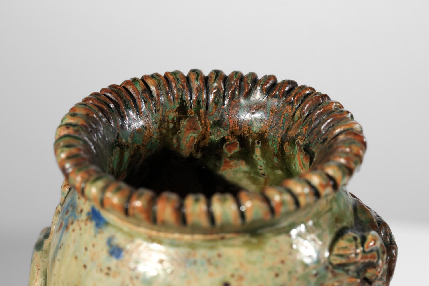 Gran jarrón de cerámica de André Rozay artículo único la Borne - I547 Francés en venta