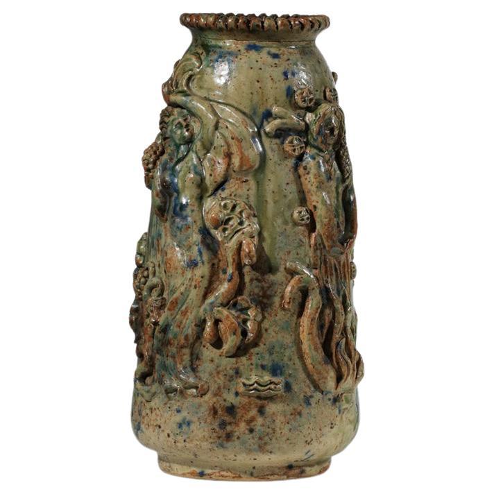 Gran jarrón de cerámica de André Rozay artículo único la Borne - I547 en venta
