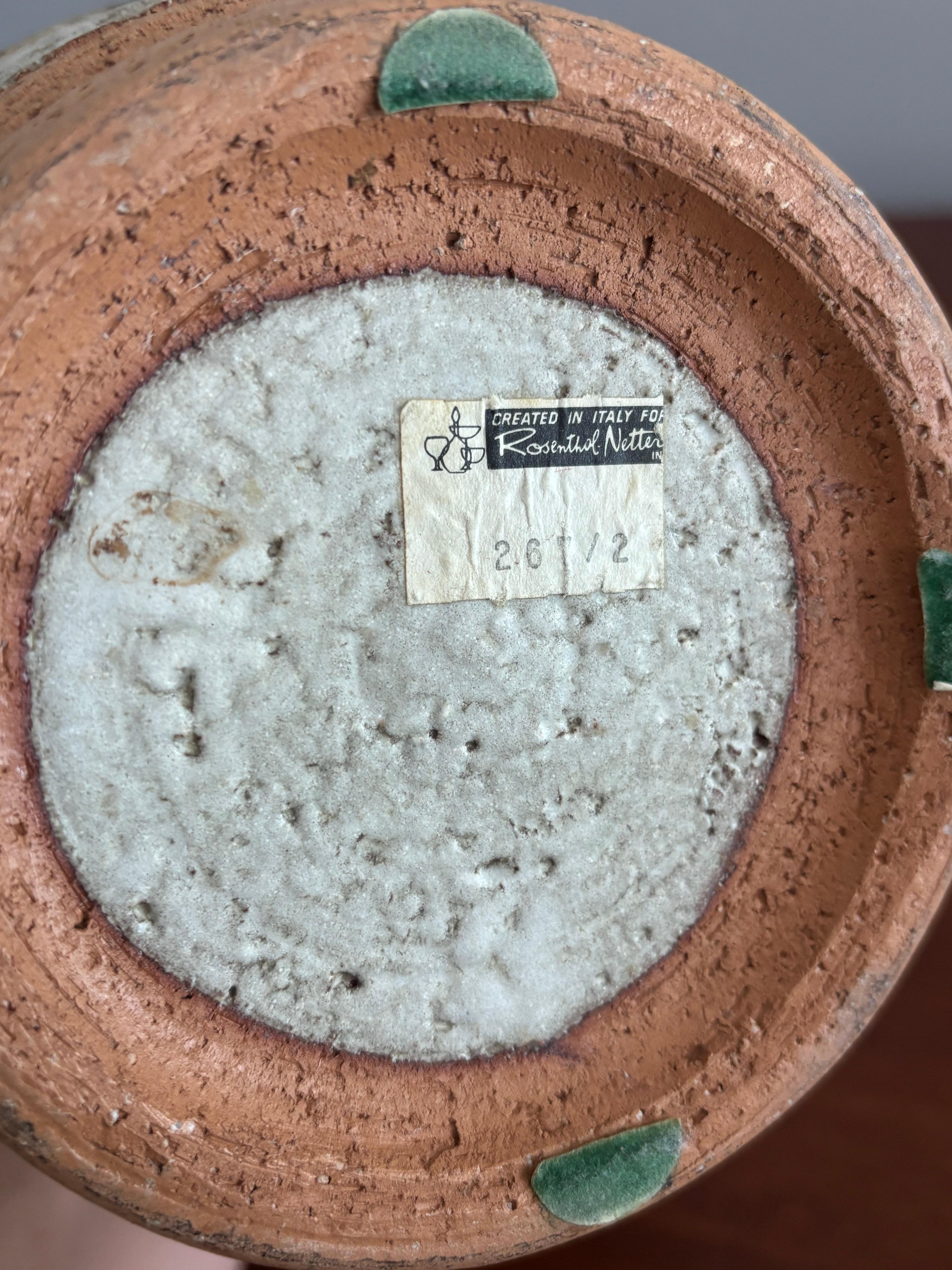 Grand vase en céramique de Bitossi pour Rosenthal Netter, fabriqué en Italie en vente 1
