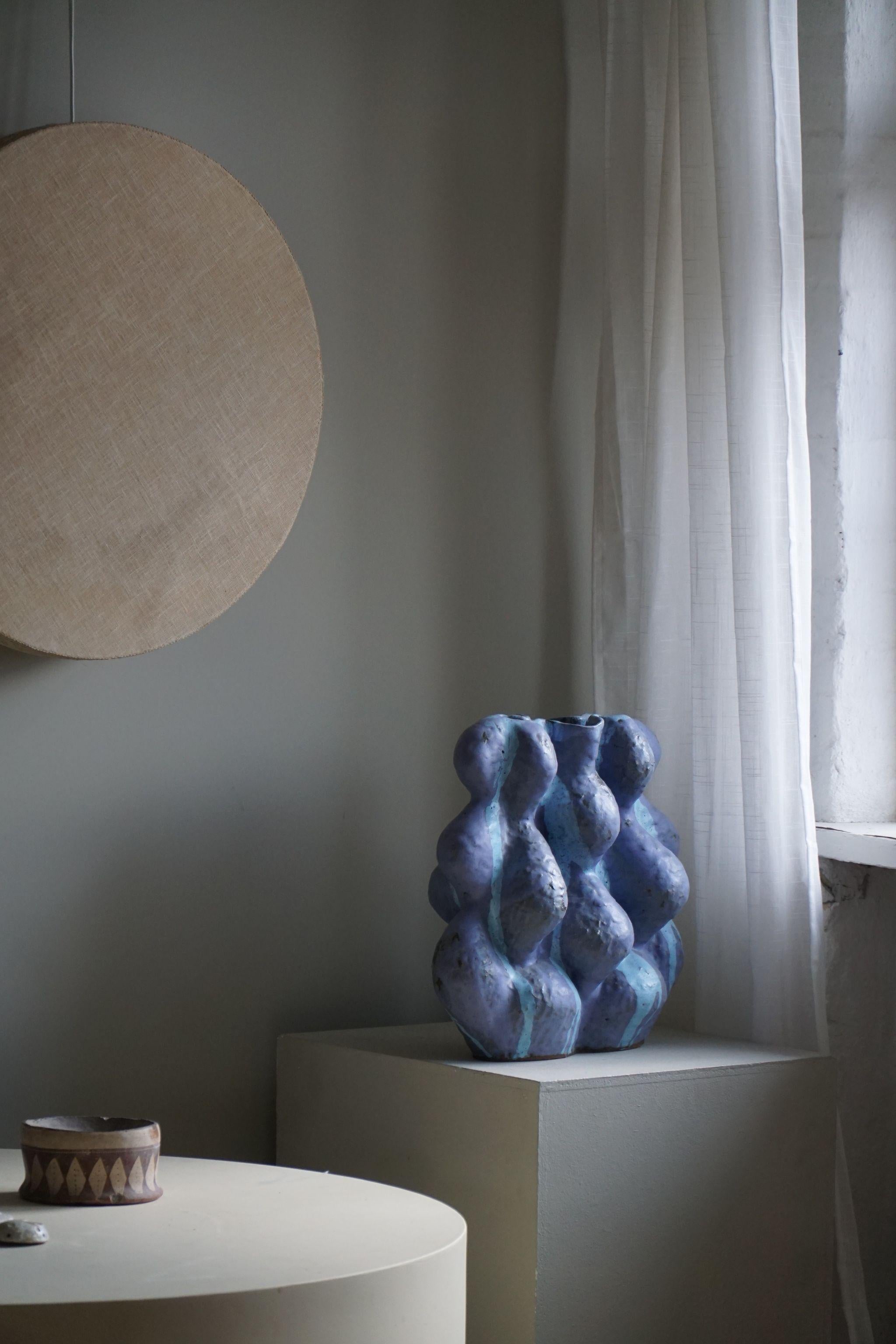 Scandinavian Modern Large Ceramic Vase by Danish Artist Ole Victor, 2021 For Sale