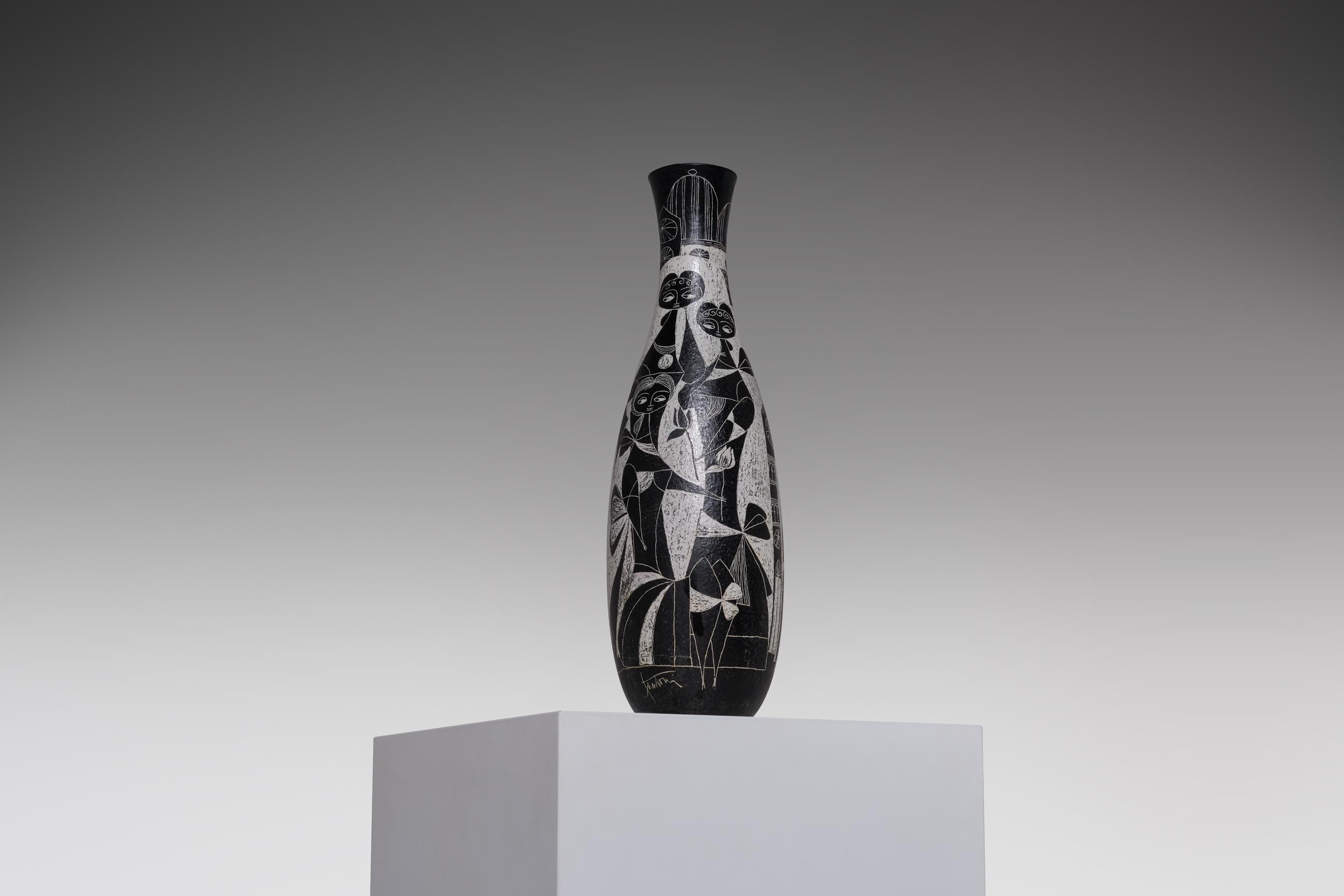 Large Ceramic Vase by Marcello Fantoni, Italy 3