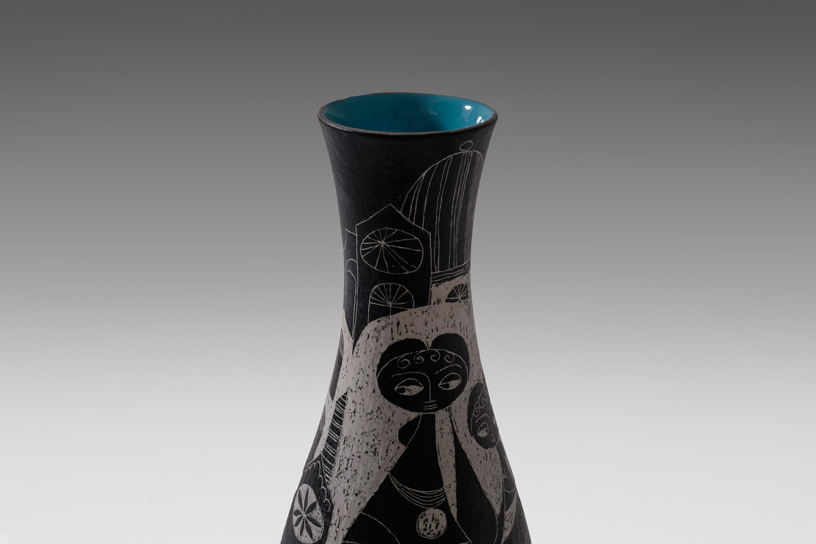 Mid-Century Modern Large Ceramic Vase by Marcello Fantoni, Italy