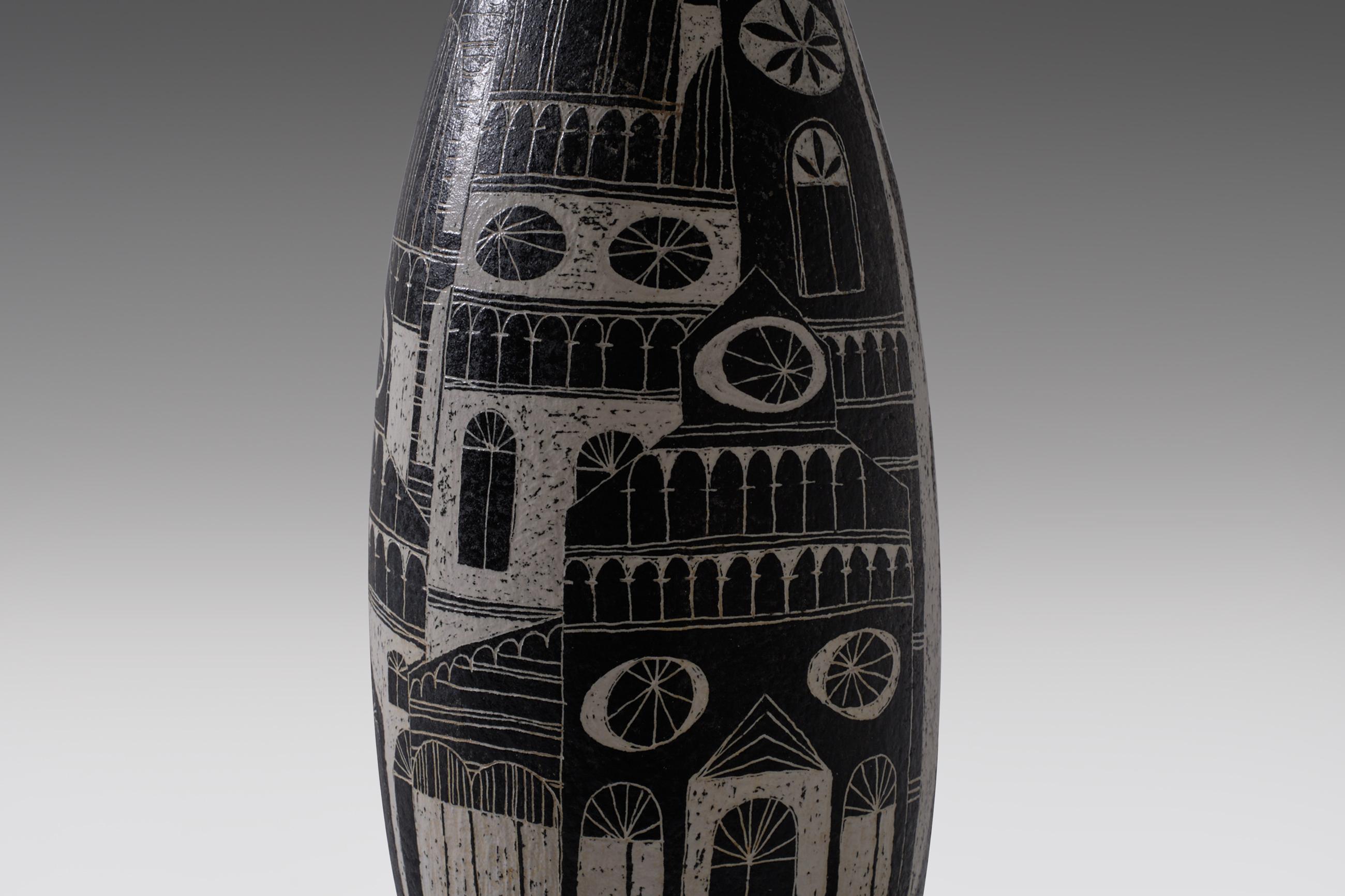 Italian Large Ceramic Vase by Marcello Fantoni, Italy