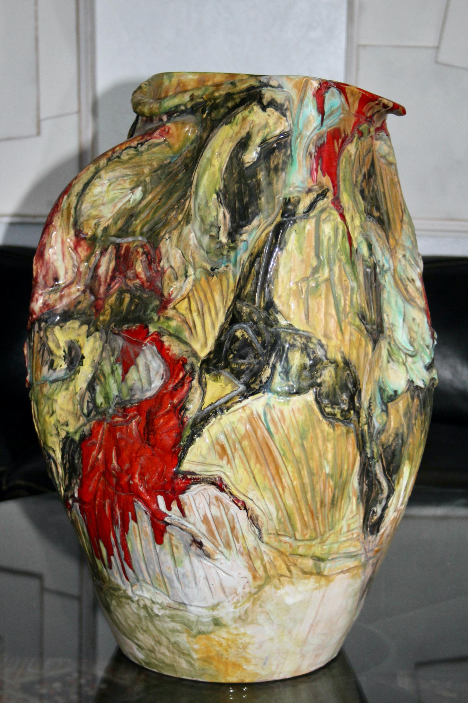 large ceramic vase from the Ciavarolomi Albisola factory For Sale 5