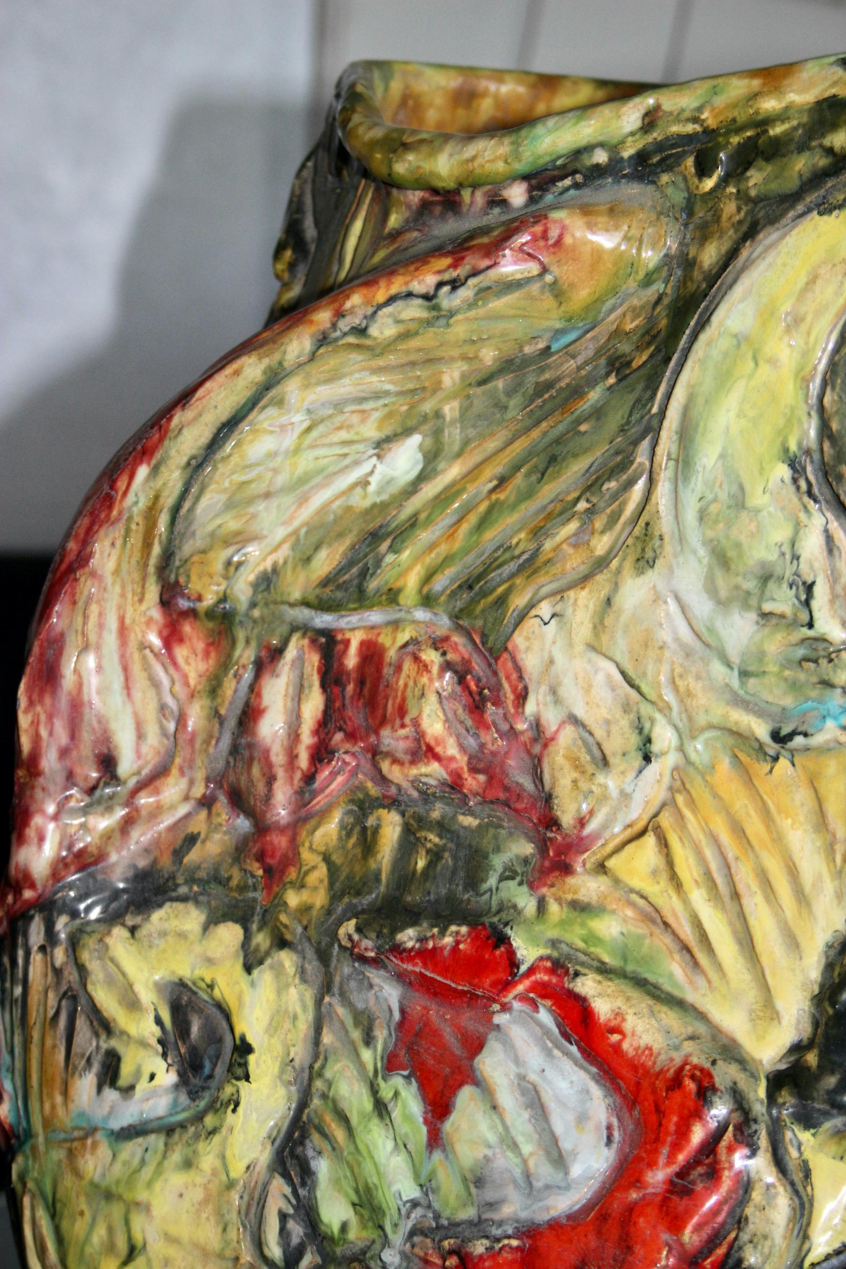 large ceramic vase from the Ciavarolomi Albisola factory For Sale 7
