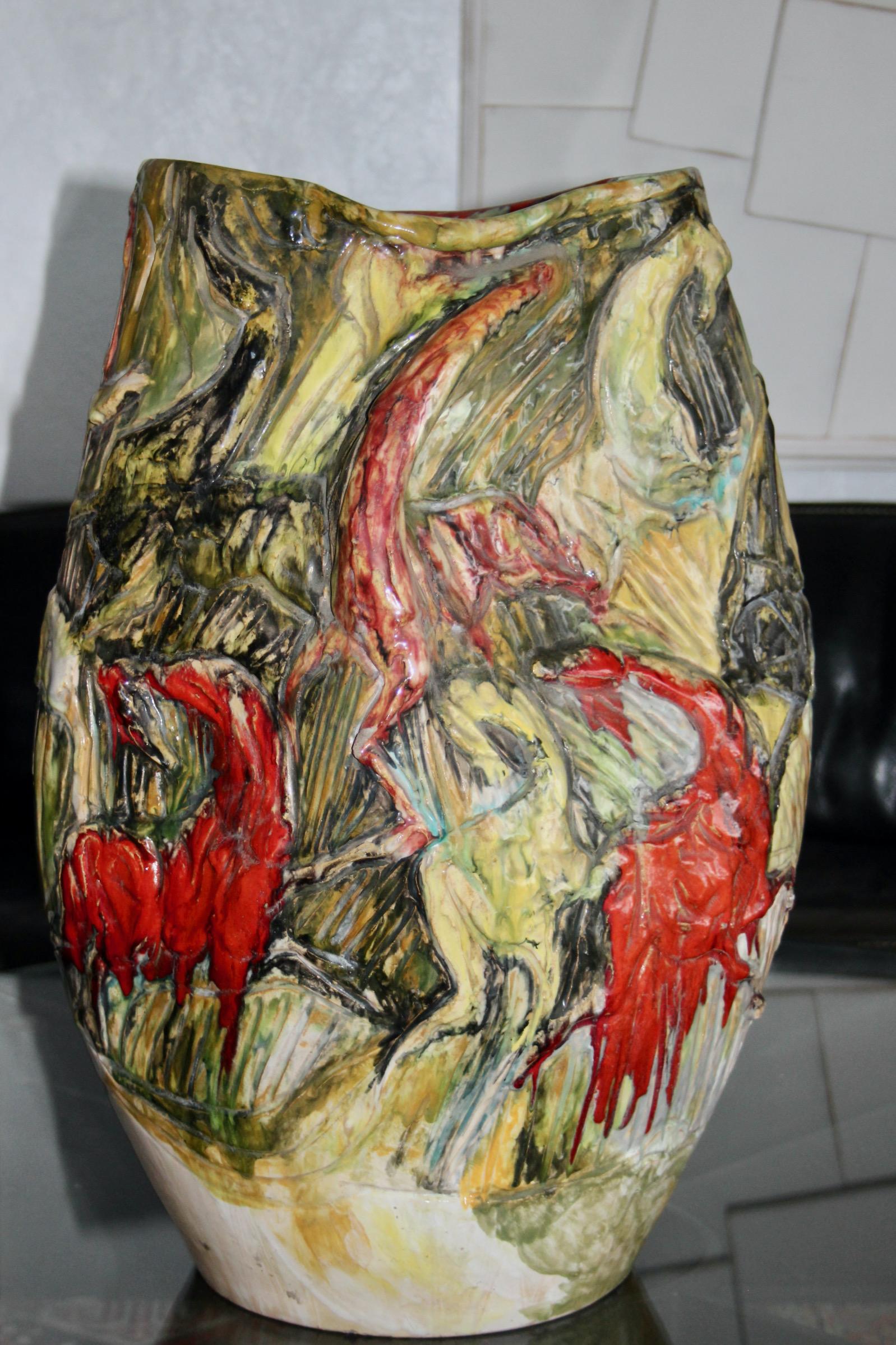 large ceramic vase from the Ciavarolomi Albisola factory For Sale 9