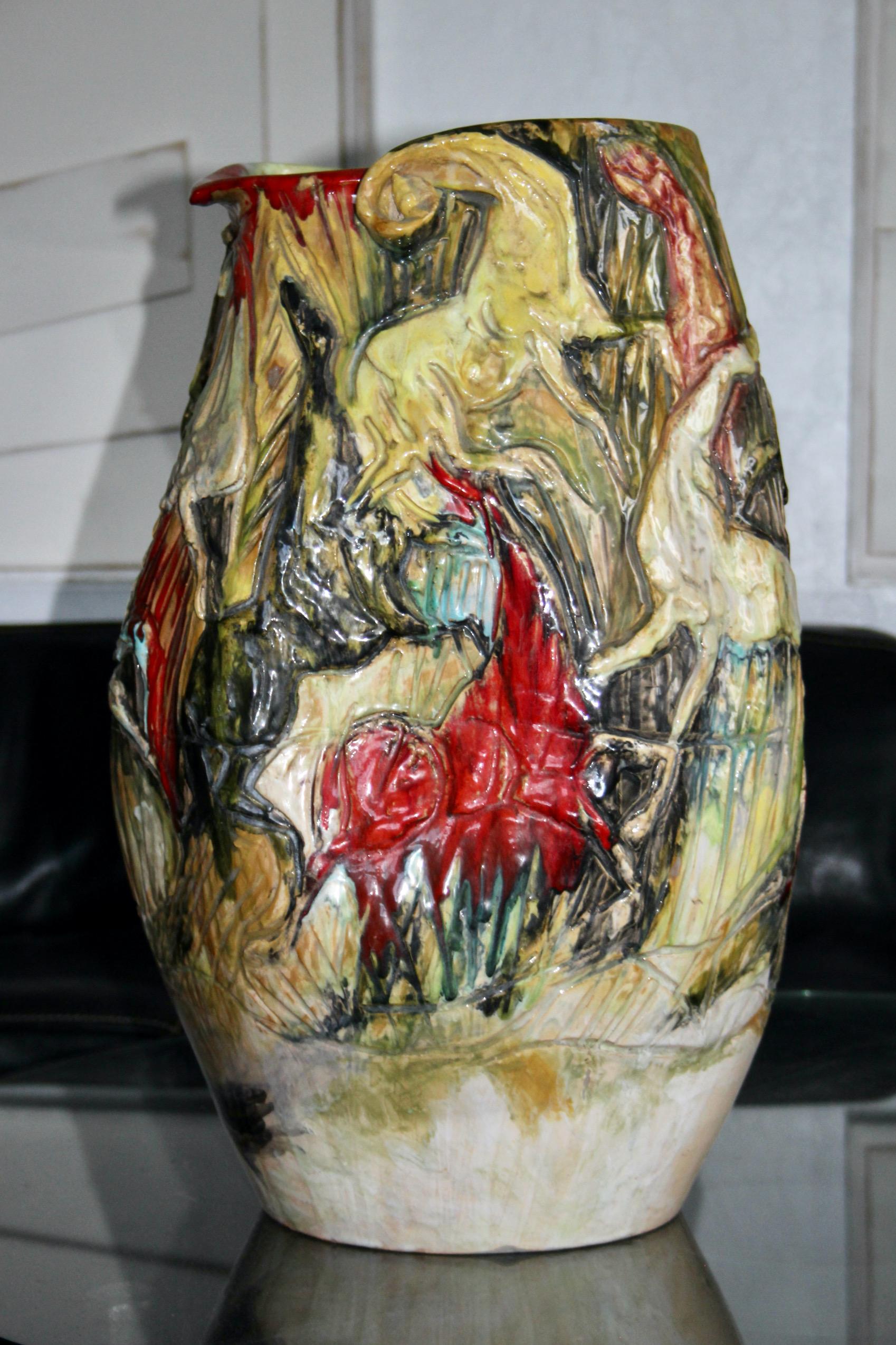 large ceramic vase from the Ciavarolomi Albisola factory For Sale 1