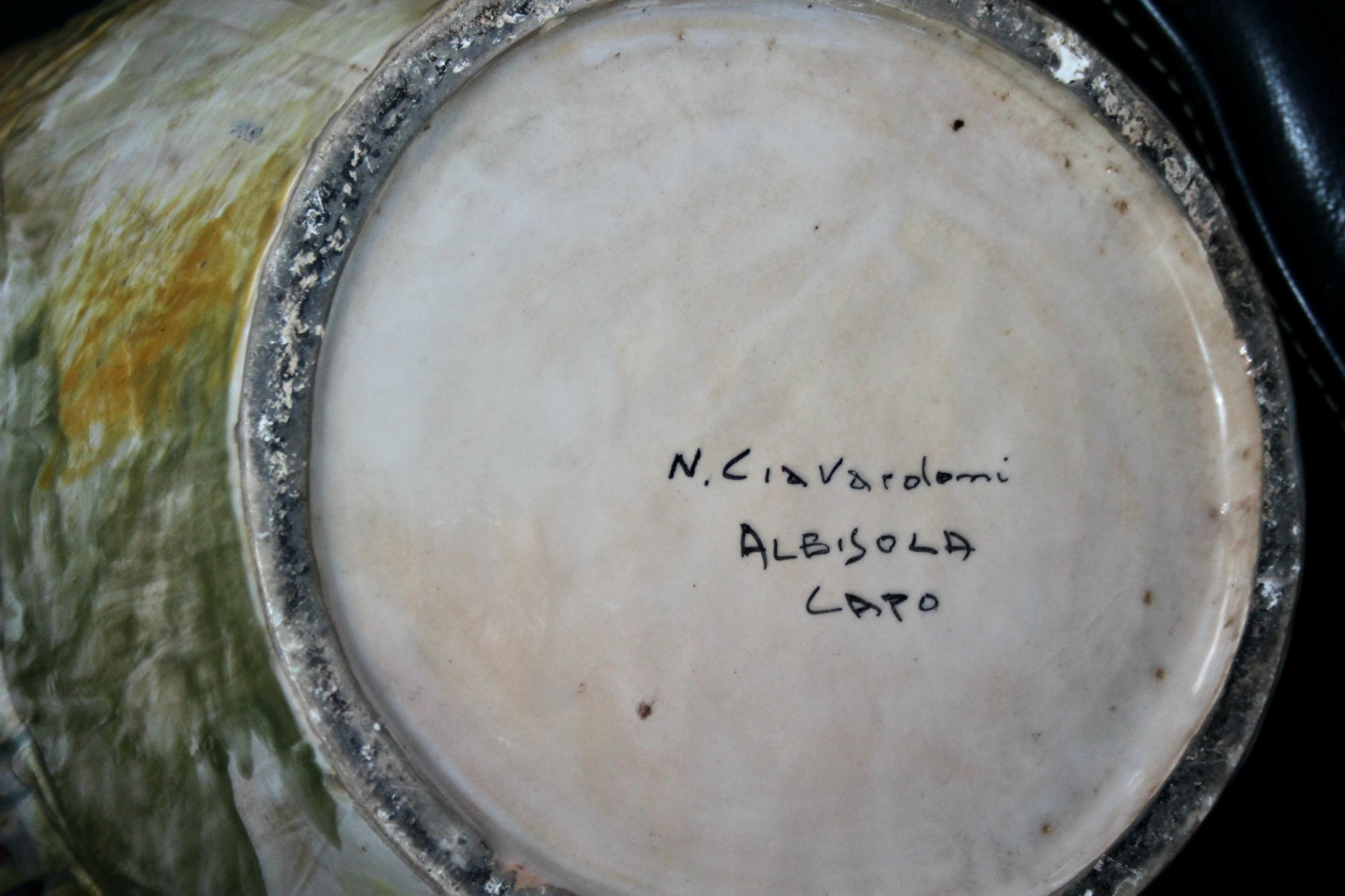 large ceramic vase from the Ciavarolomi Albisola factory For Sale 3