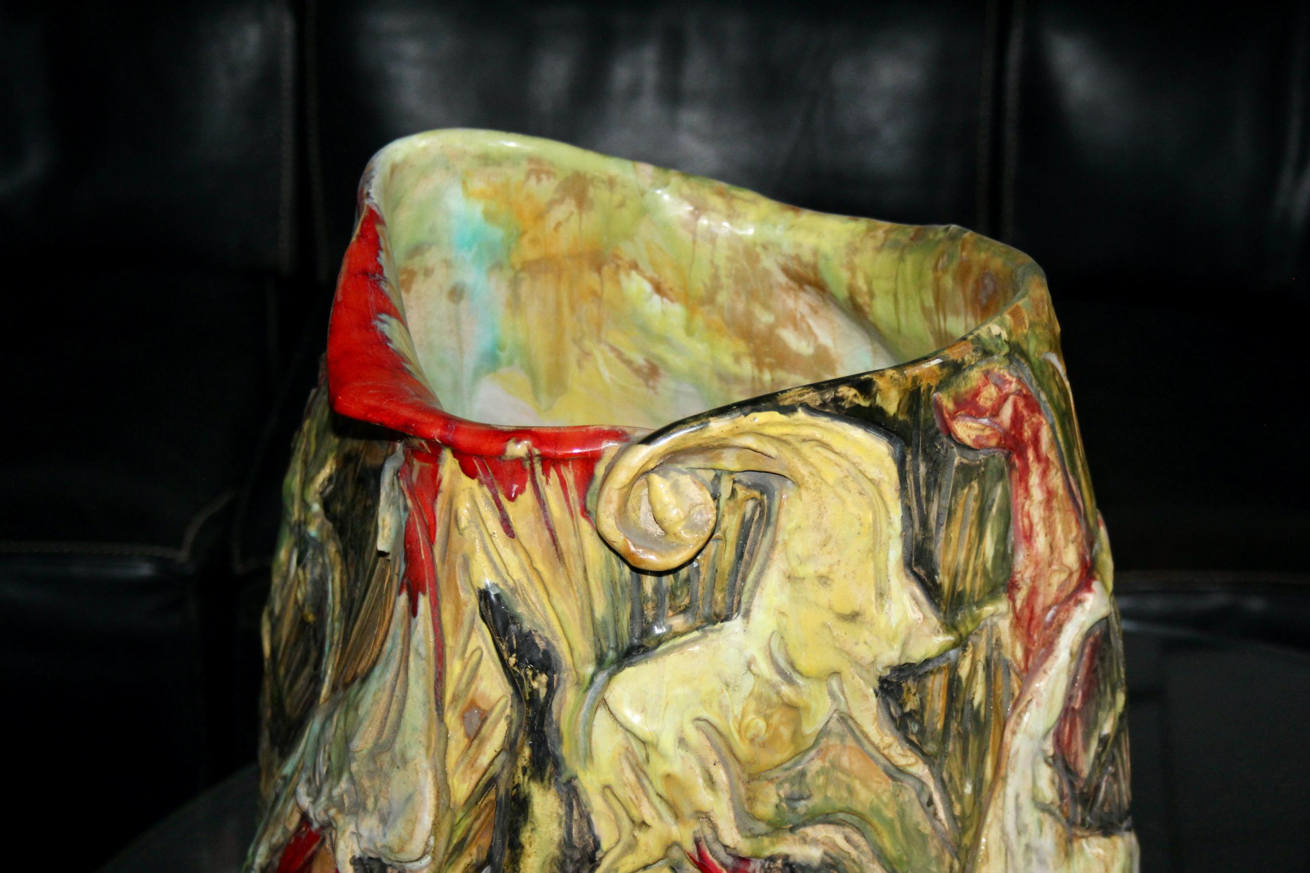 large ceramic vase from the Ciavarolomi Albisola factory For Sale 4