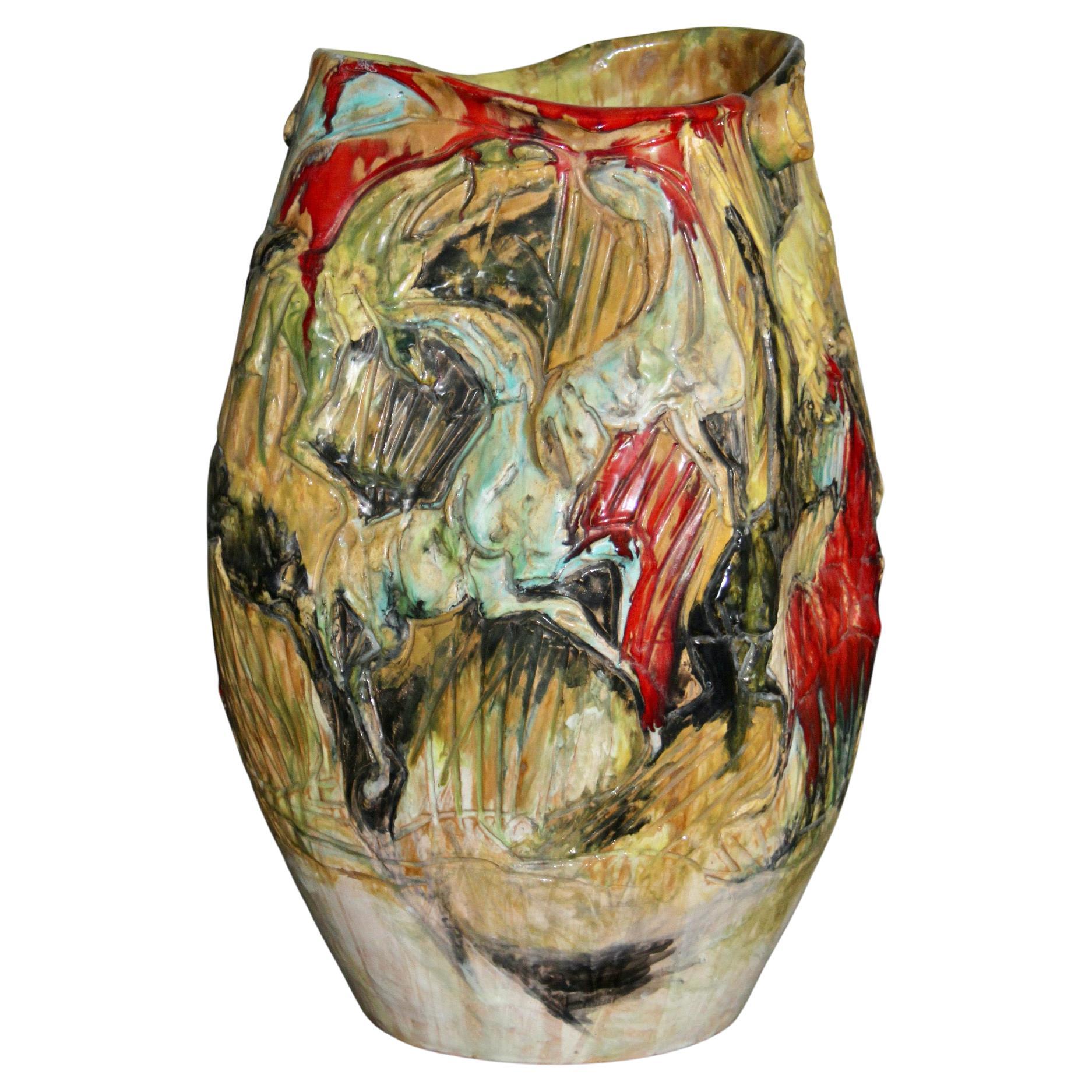 große Keramikvase aus der Fabrik Ciavarolomi Albisola