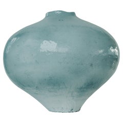 Gran jarrón de cerámica contemporánea italiana hecho y decorado a mano