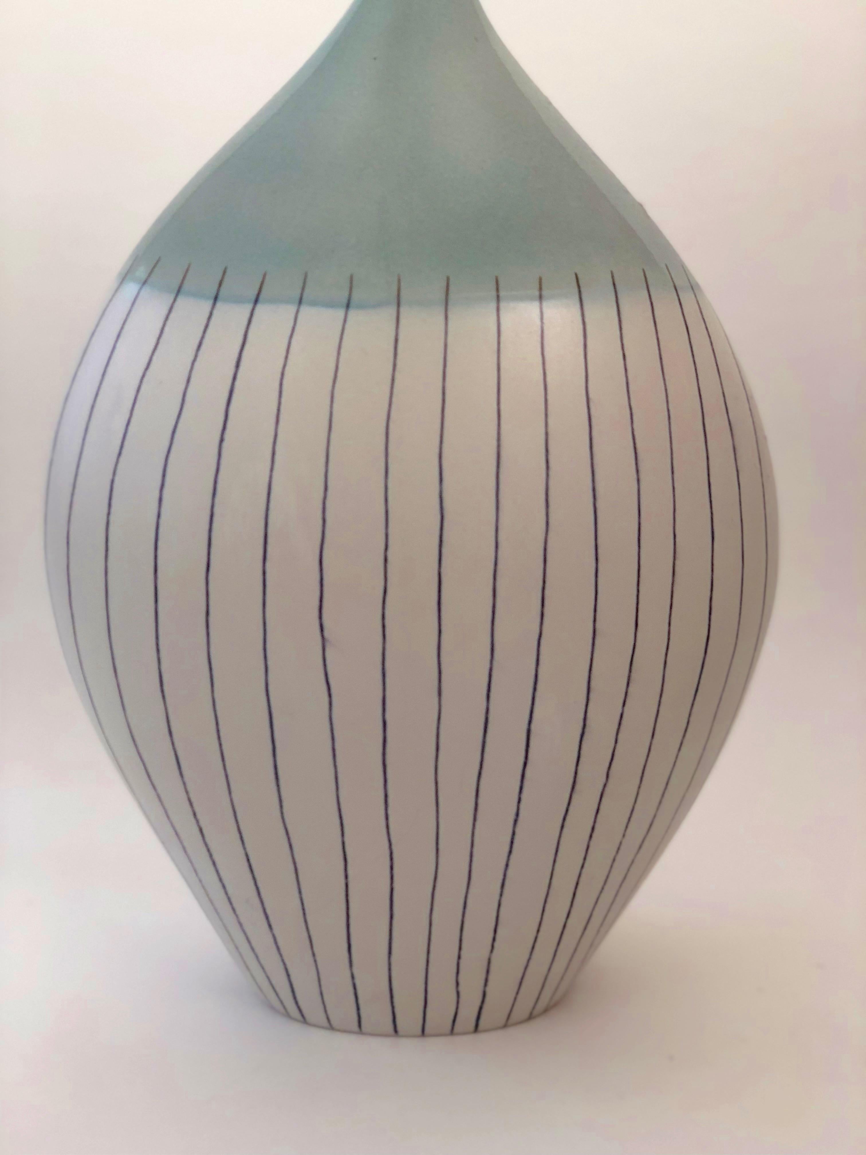Mid-Century Modern Large Ceramic Vase in a Minimalistic Style of the 60's For Sale