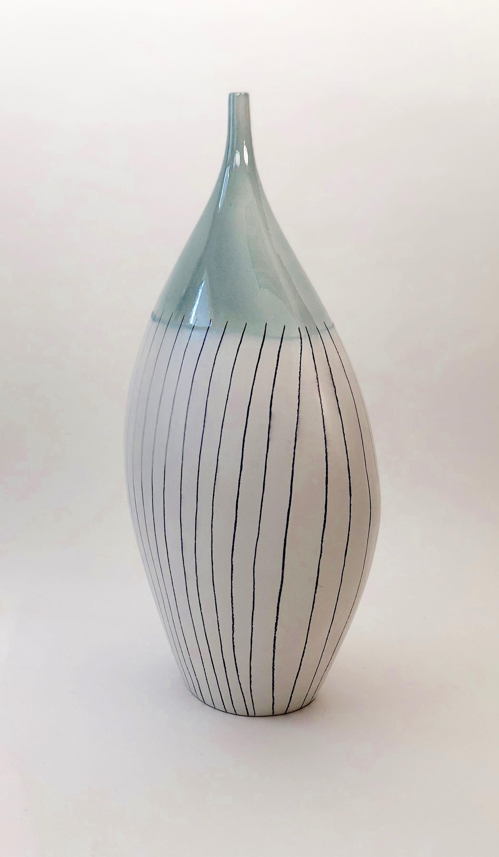Czech Large Ceramic Vase in a Minimalistic Style of the 60's For Sale