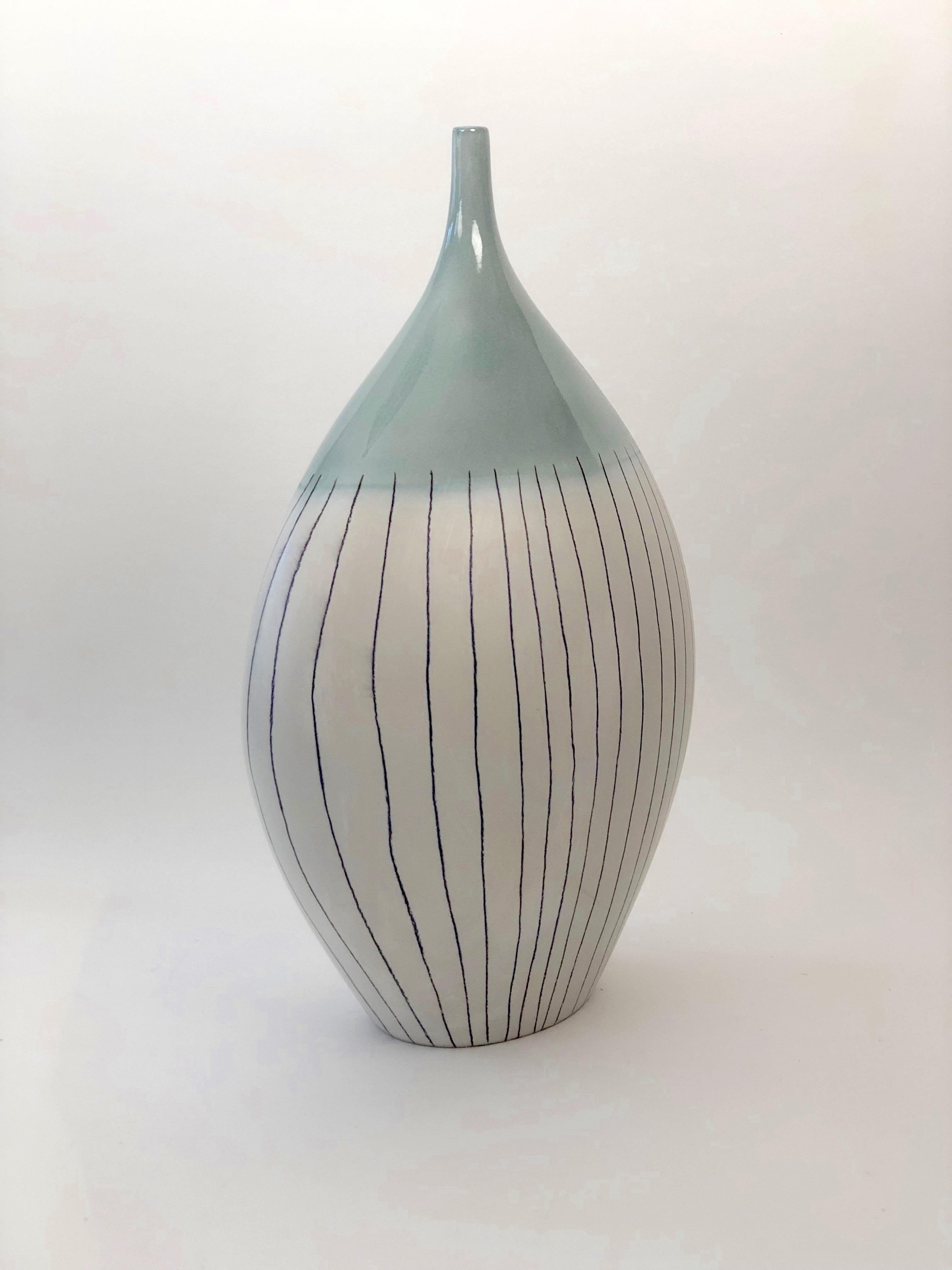Glazed Large Ceramic Vase in a Minimalistic Style of the 60's For Sale