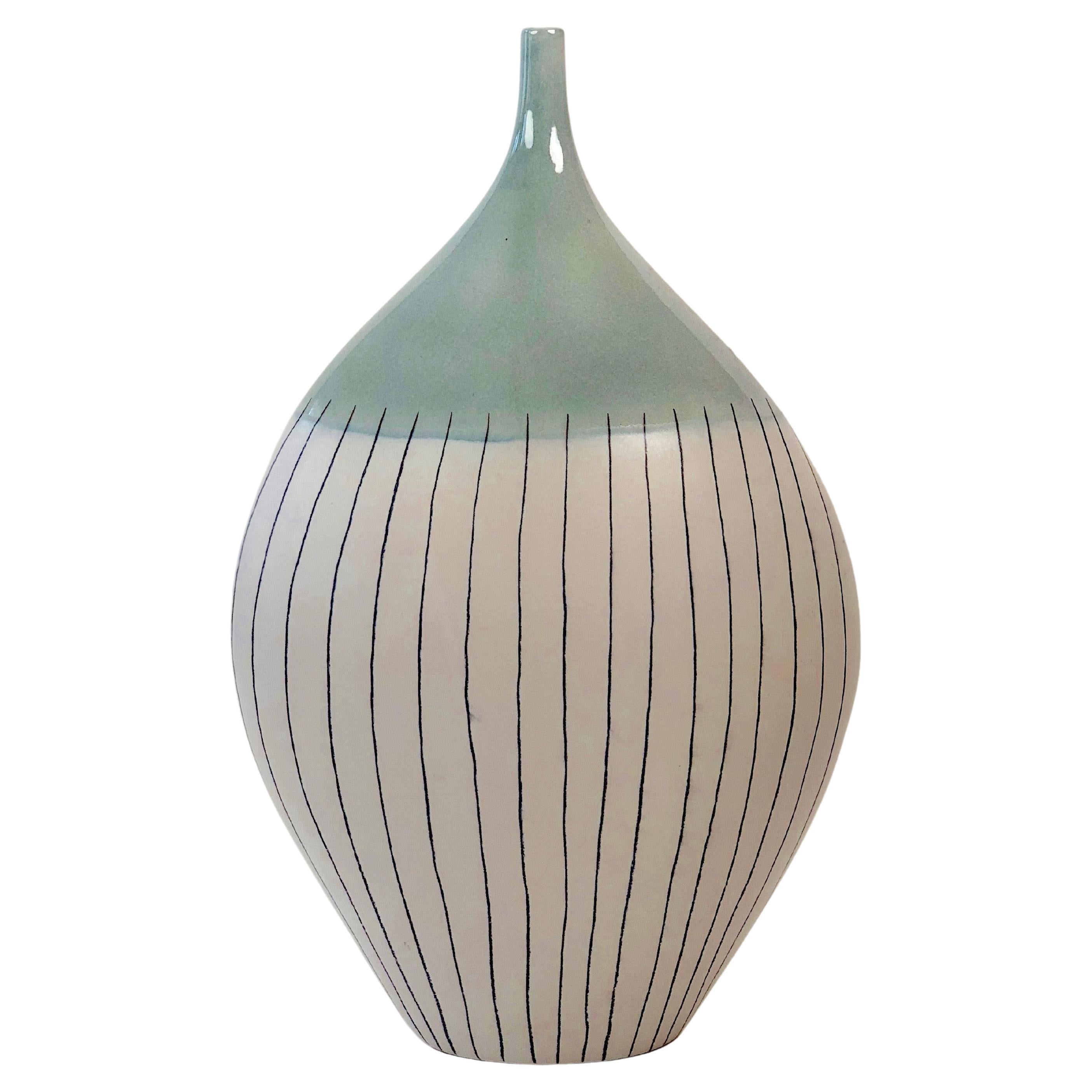 Grand vase en céramique dans un style minimaliste des années 60
