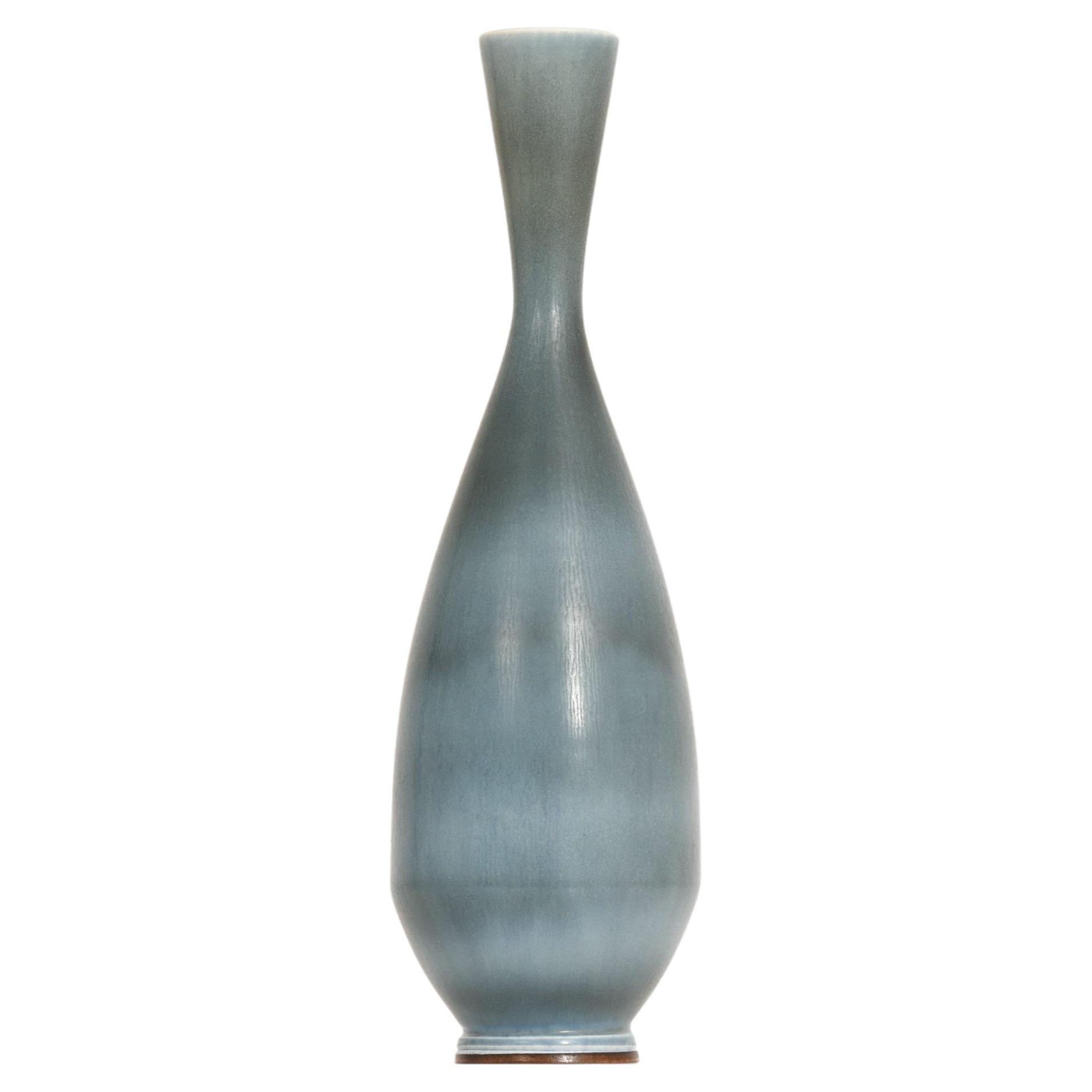 Große Keramikvase mit Hasenfellglasur von Berndt Friberg, 1966 im Angebot