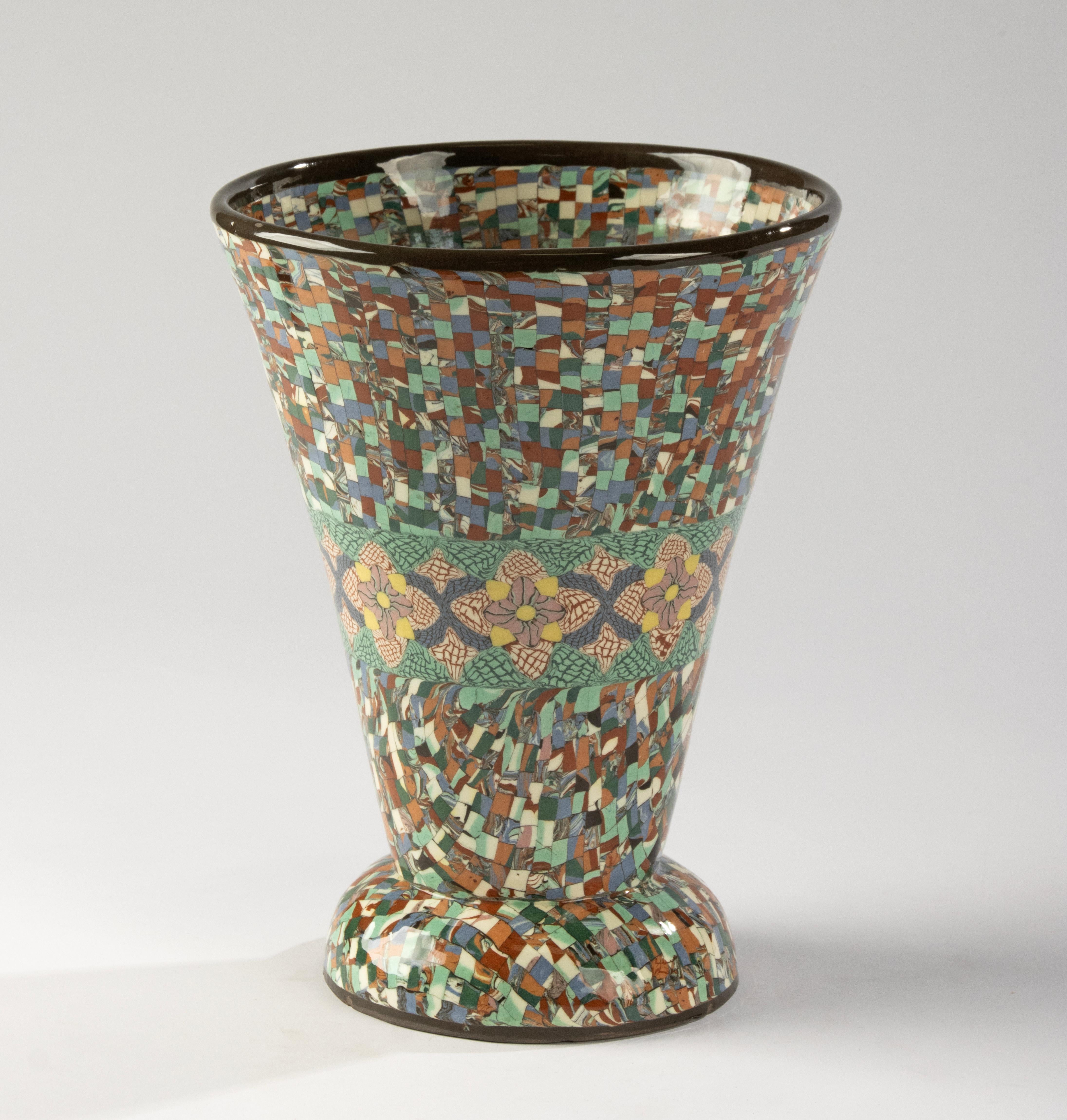 Large Ceramic Vase - Jean Gerbino for Vallauris - Mosaik For Sale 6