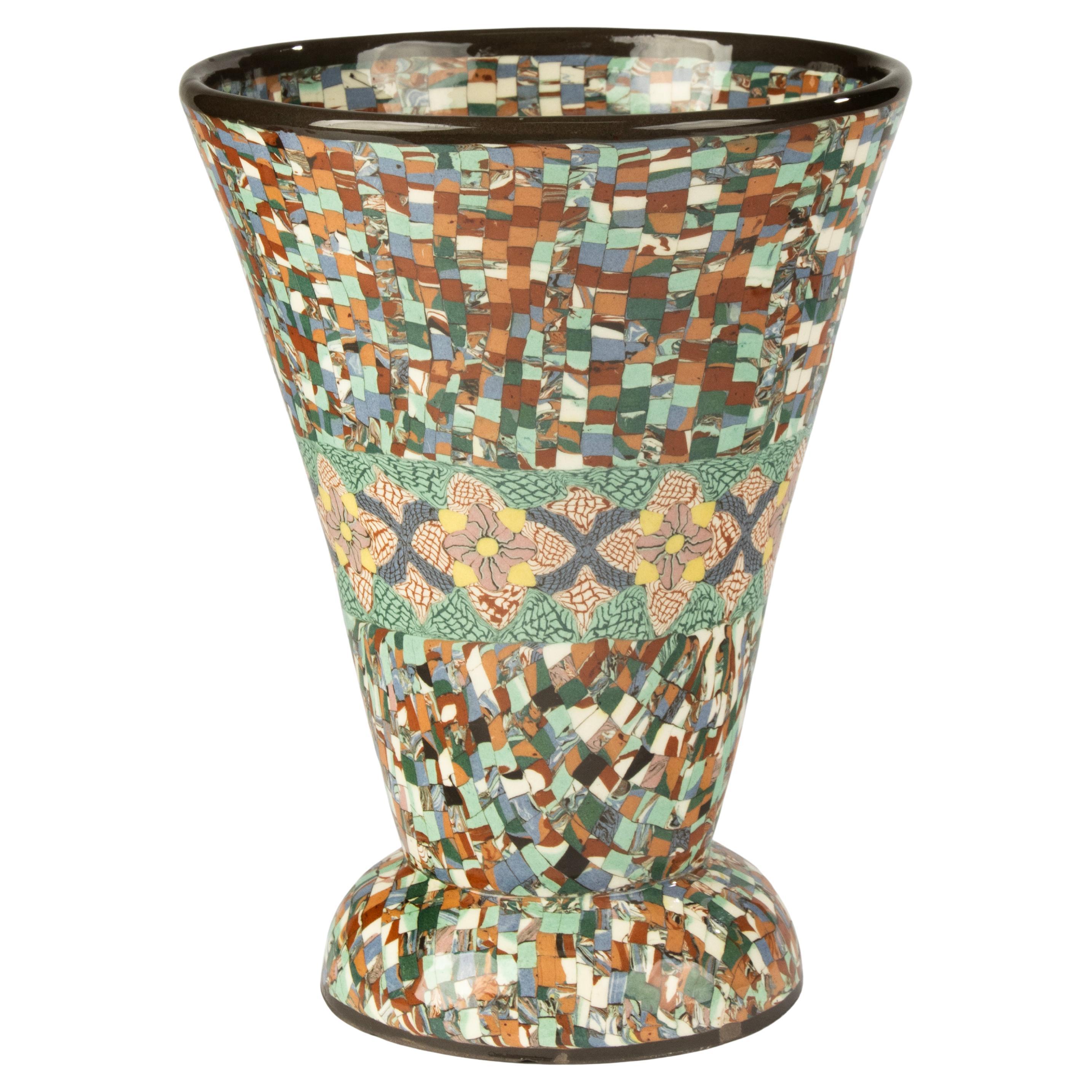 Large Ceramic Vase - Jean Gerbino for Vallauris - Mosaik For Sale