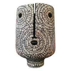 Large Ceramic Vase Sculpture"Idole" Signed Both by Dalo & Street Artiste Cumbone