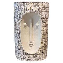 Large Ceramic Vase Sculpture"Idole" Signed Both by Dalo & Street Artiste Cumbone