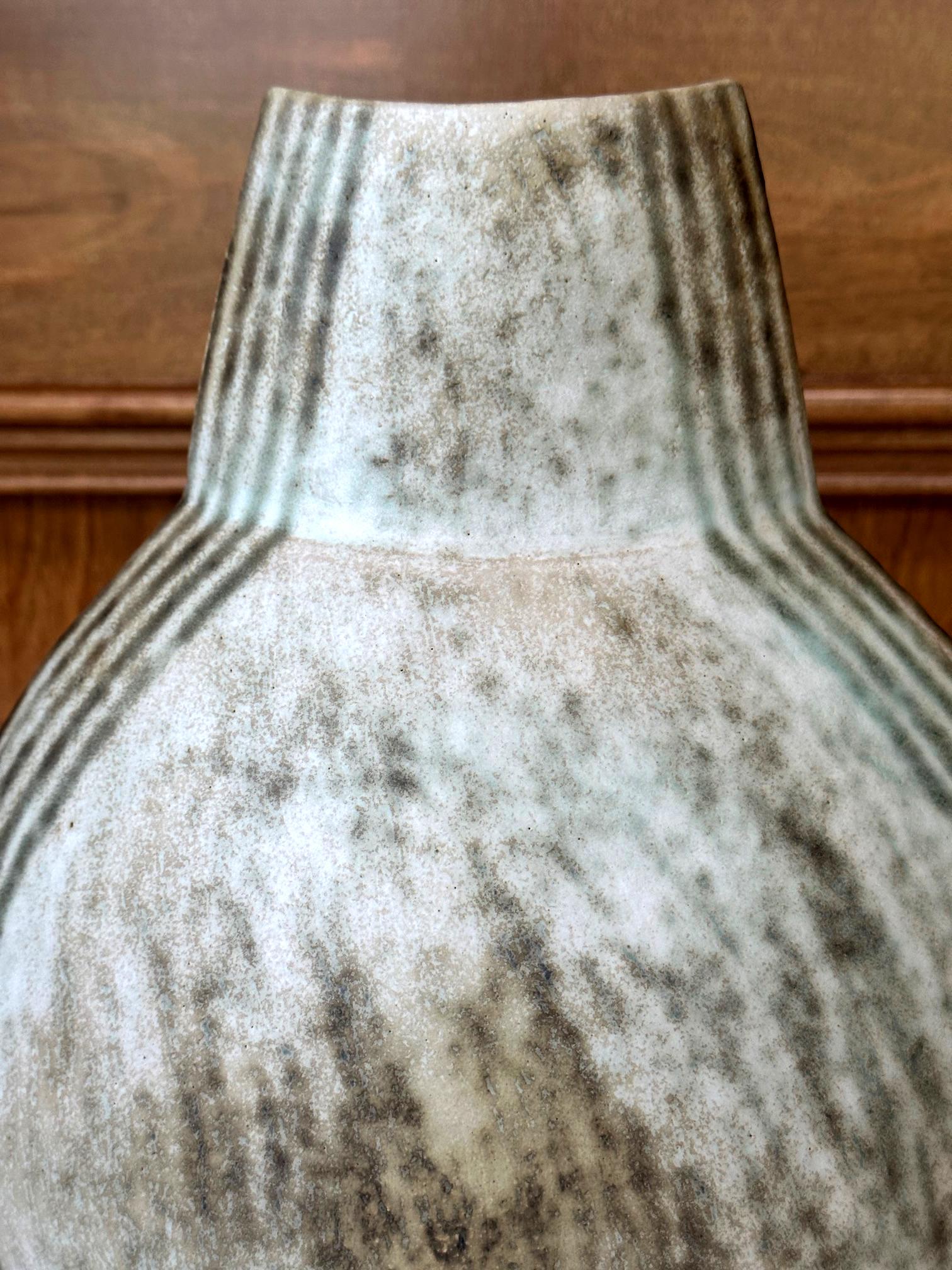 Large Ceramic Vase with Banded Glaze by John Ward For Sale 2