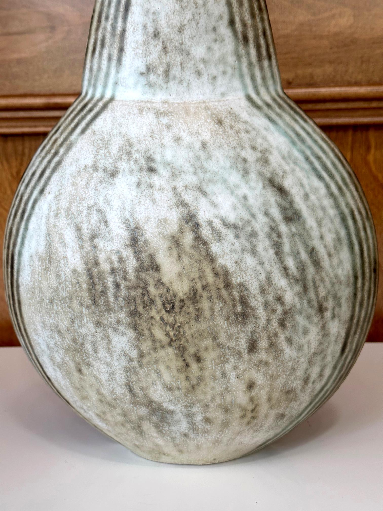 Large Ceramic Vase with Banded Glaze by John Ward For Sale 4