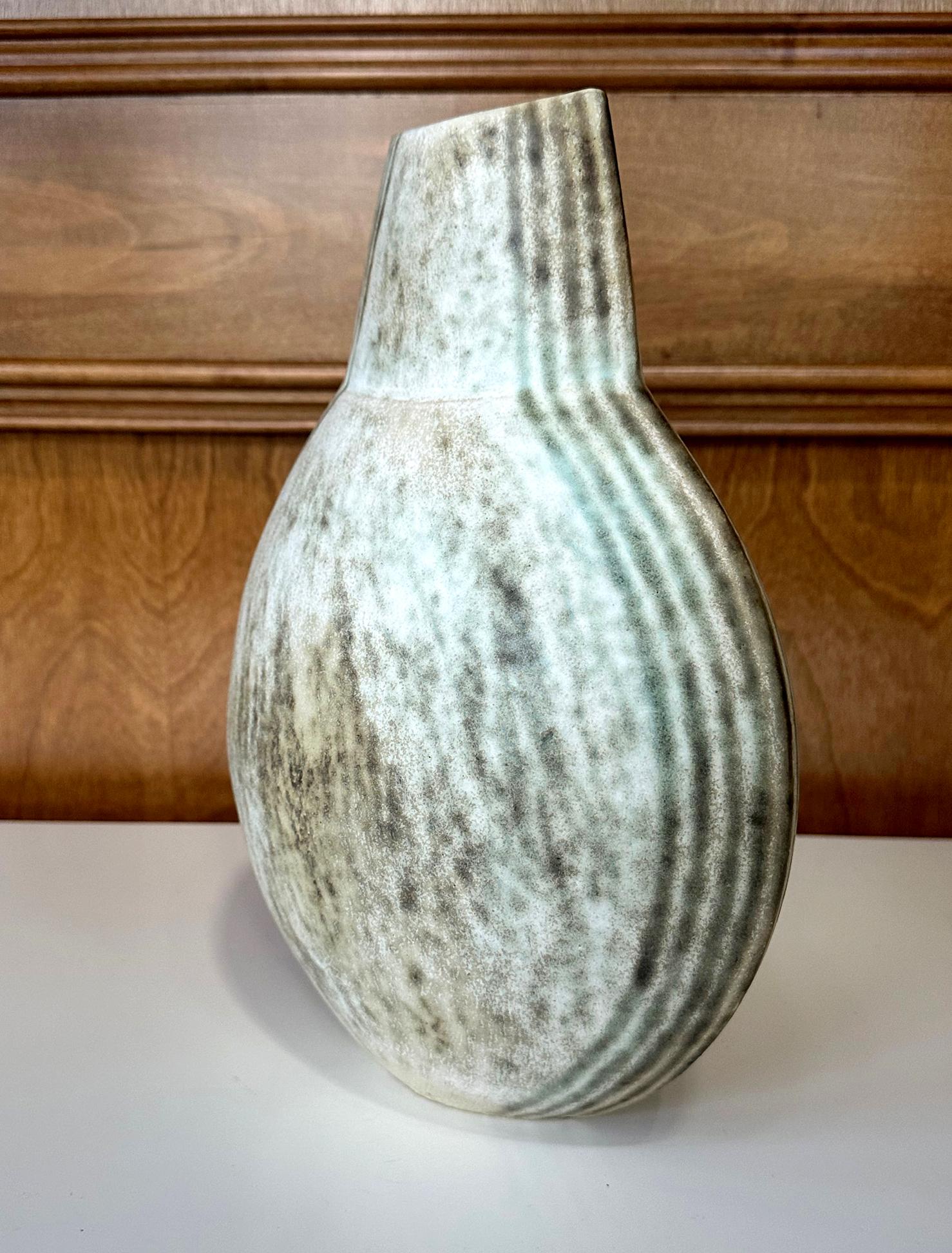 Large Ceramic Vase with Banded Glaze by John Ward For Sale 5