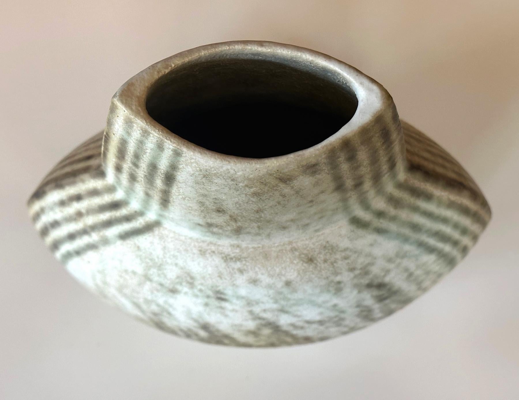 Large Ceramic Vase with Banded Glaze by John Ward For Sale 7