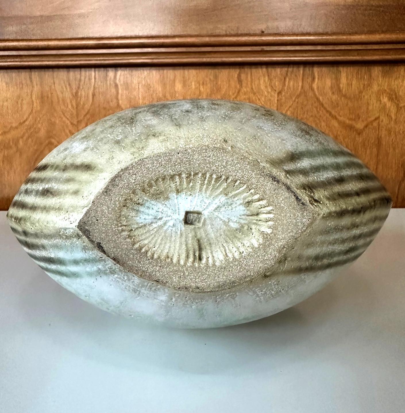 Large Ceramic Vase with Banded Glaze by John Ward For Sale 8