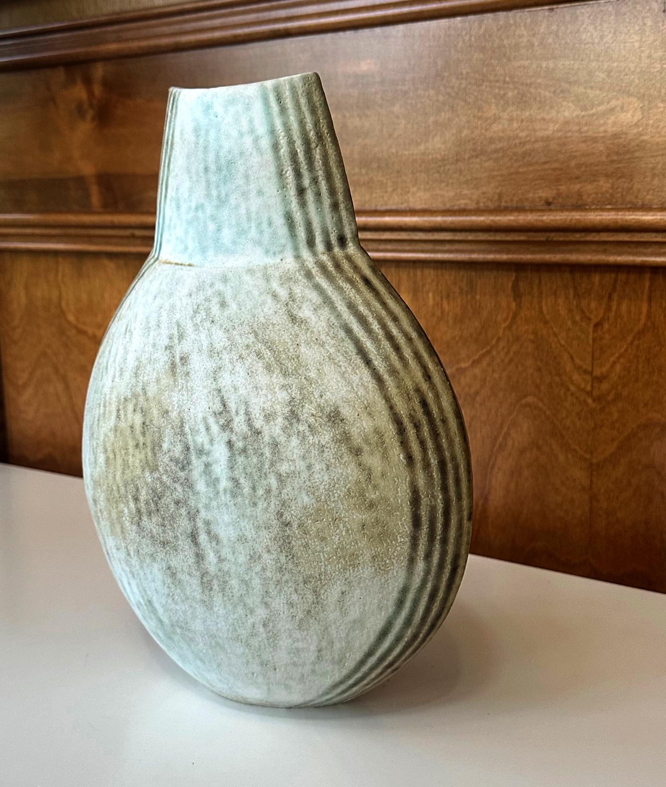Large Ceramic Vase with Banded Glaze by John Ward For Sale 10