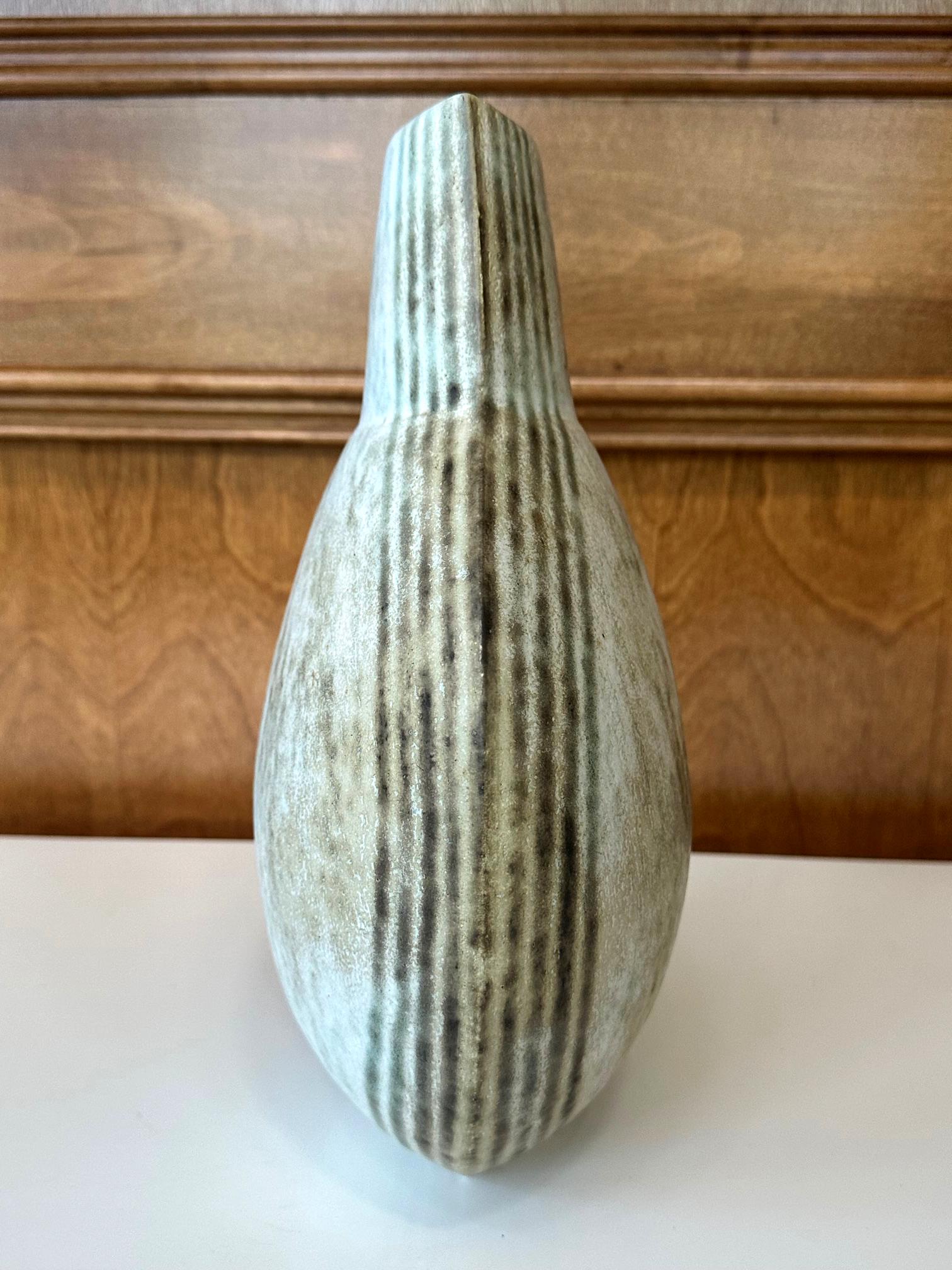 20th Century Large Ceramic Vase with Banded Glaze by John Ward For Sale