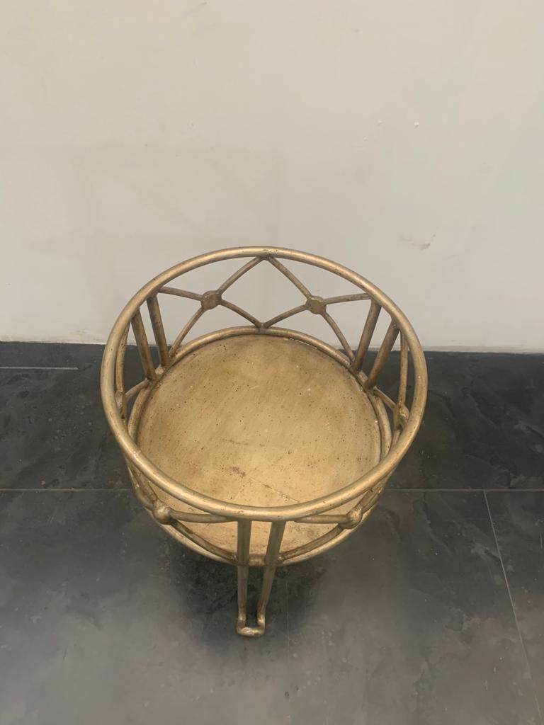 Grande vaso in ceramica con base in ferro battuto, 1950 in vendita 7