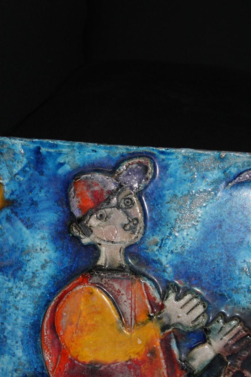 Italian Large Ceramic Wall Panel Giovanni De Simone 1960 Sicilian Art Picasso For Sale