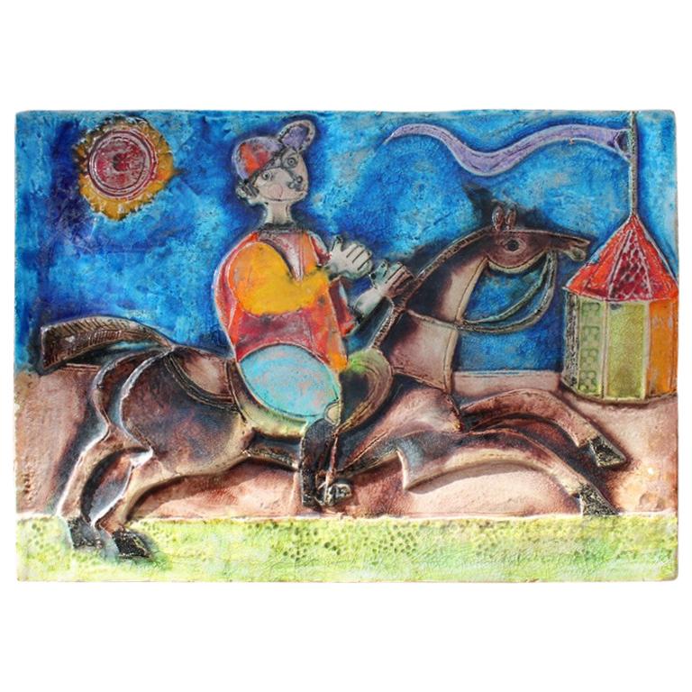 Large Ceramic Wall Panel Giovanni De Simone 1960 Sicilian Art Picasso For Sale