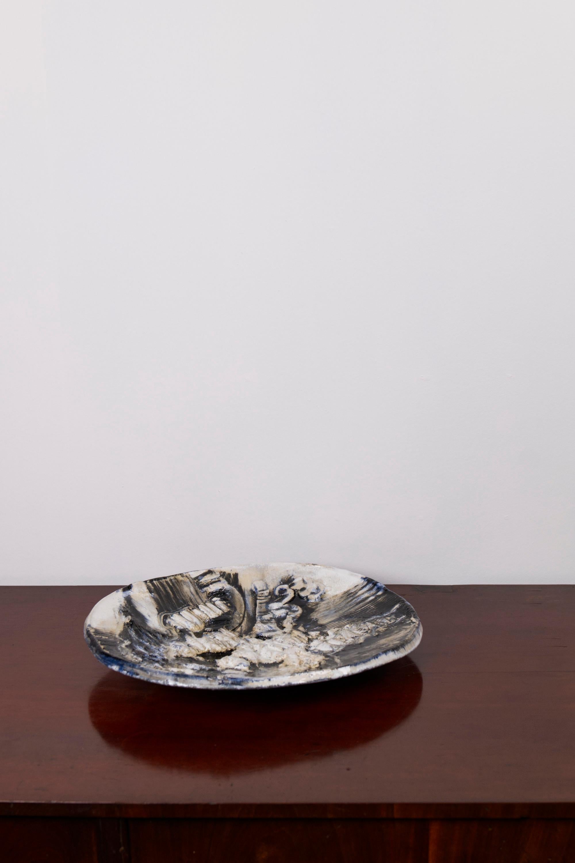 Large Ceramic Wall Plaque/Dish by Jeppe Hagedorn-Olsen, Denmark, 1960s in vendita 5