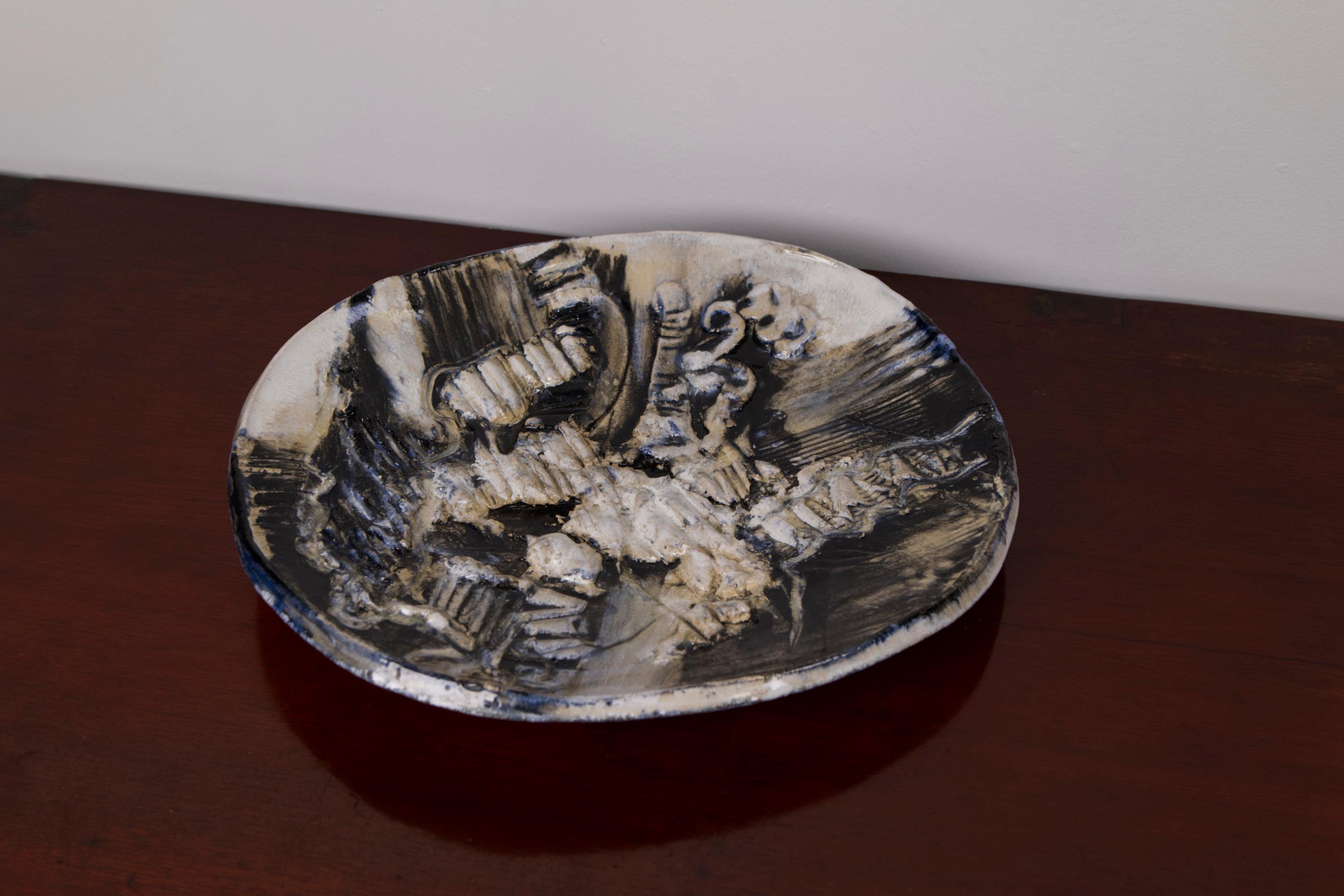 Large Ceramic Wall Plaque/Dish by Jeppe Hagedorn-Olsen, Denmark, 1960s in vendita 6