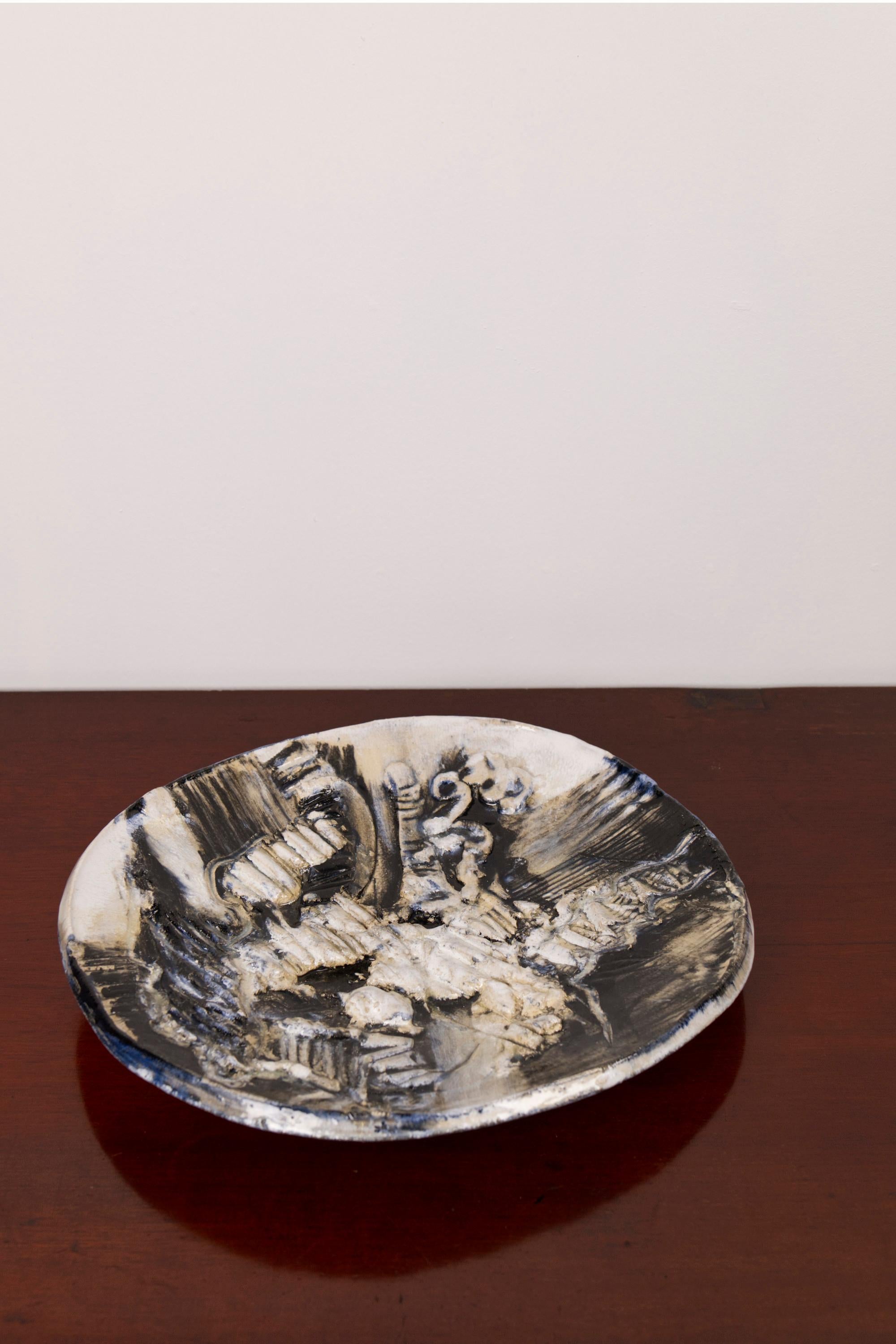Large Ceramic Wall Plaque/Dish by Jeppe Hagedorn-Olsen, Denmark, 1960s in vendita 7