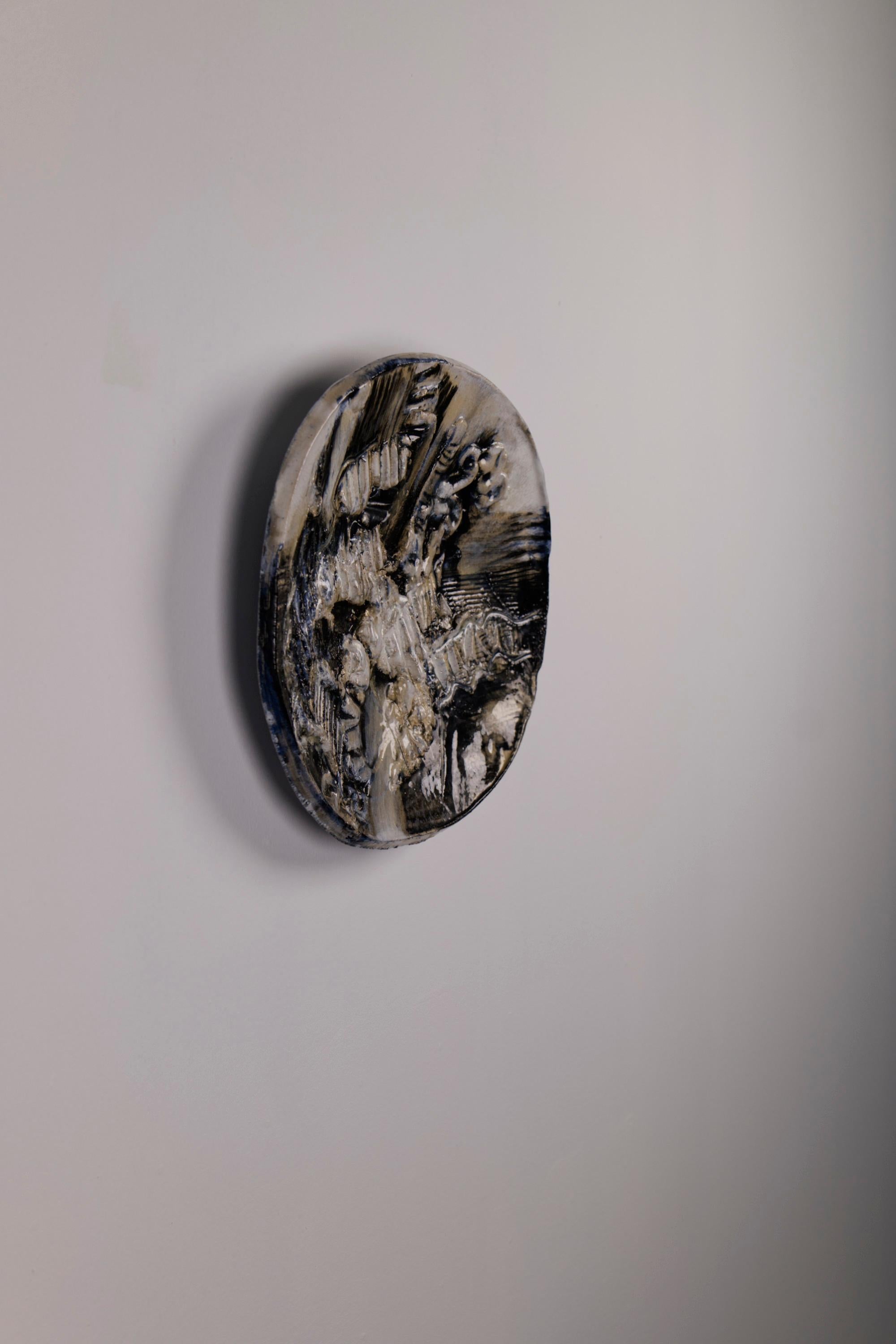 Metà XX secolo Large Ceramic Wall Plaque/Dish by Jeppe Hagedorn-Olsen, Denmark, 1960s in vendita