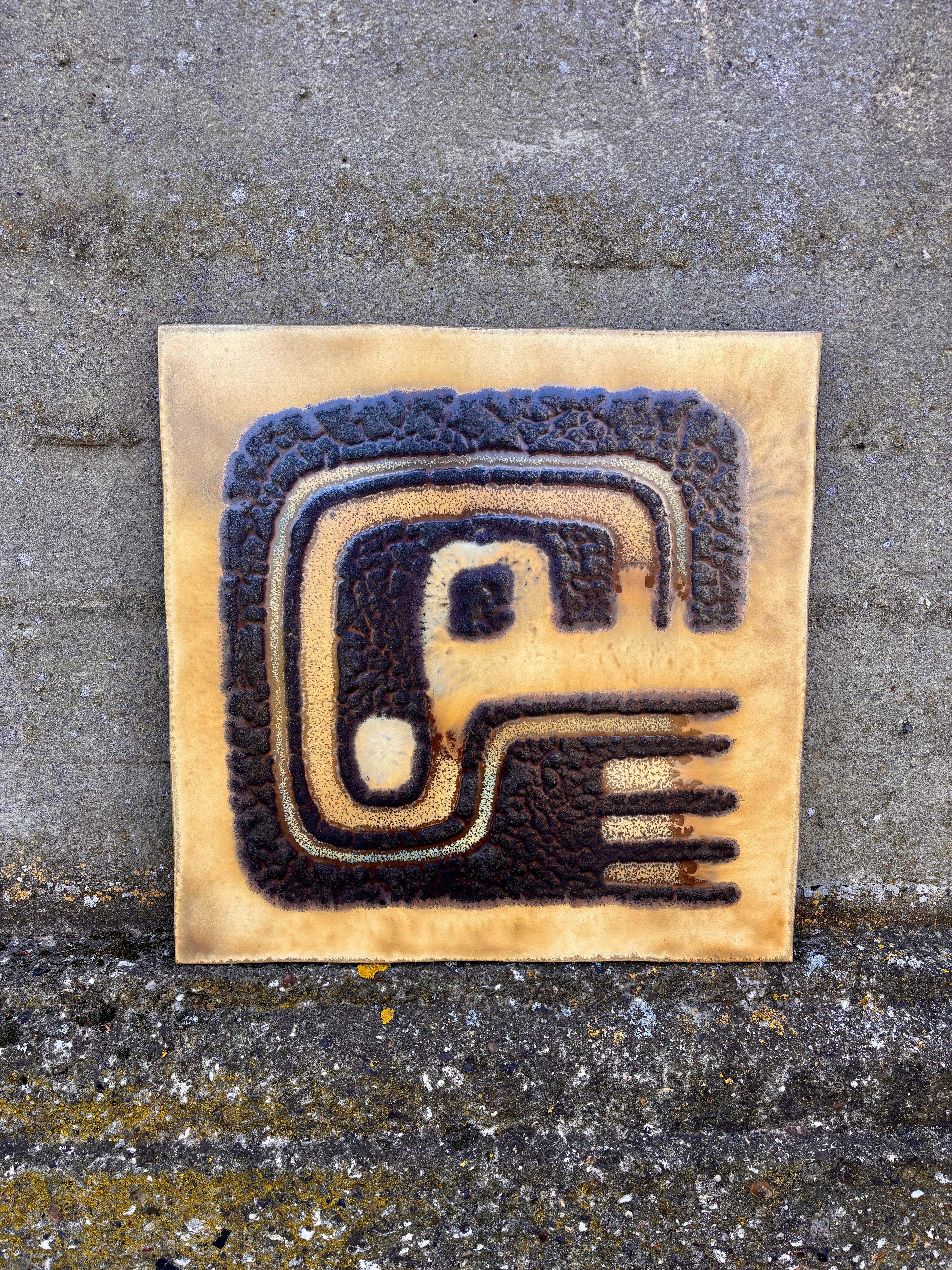 German Large ceramic wall plaques from the 1970s (set) For Sale