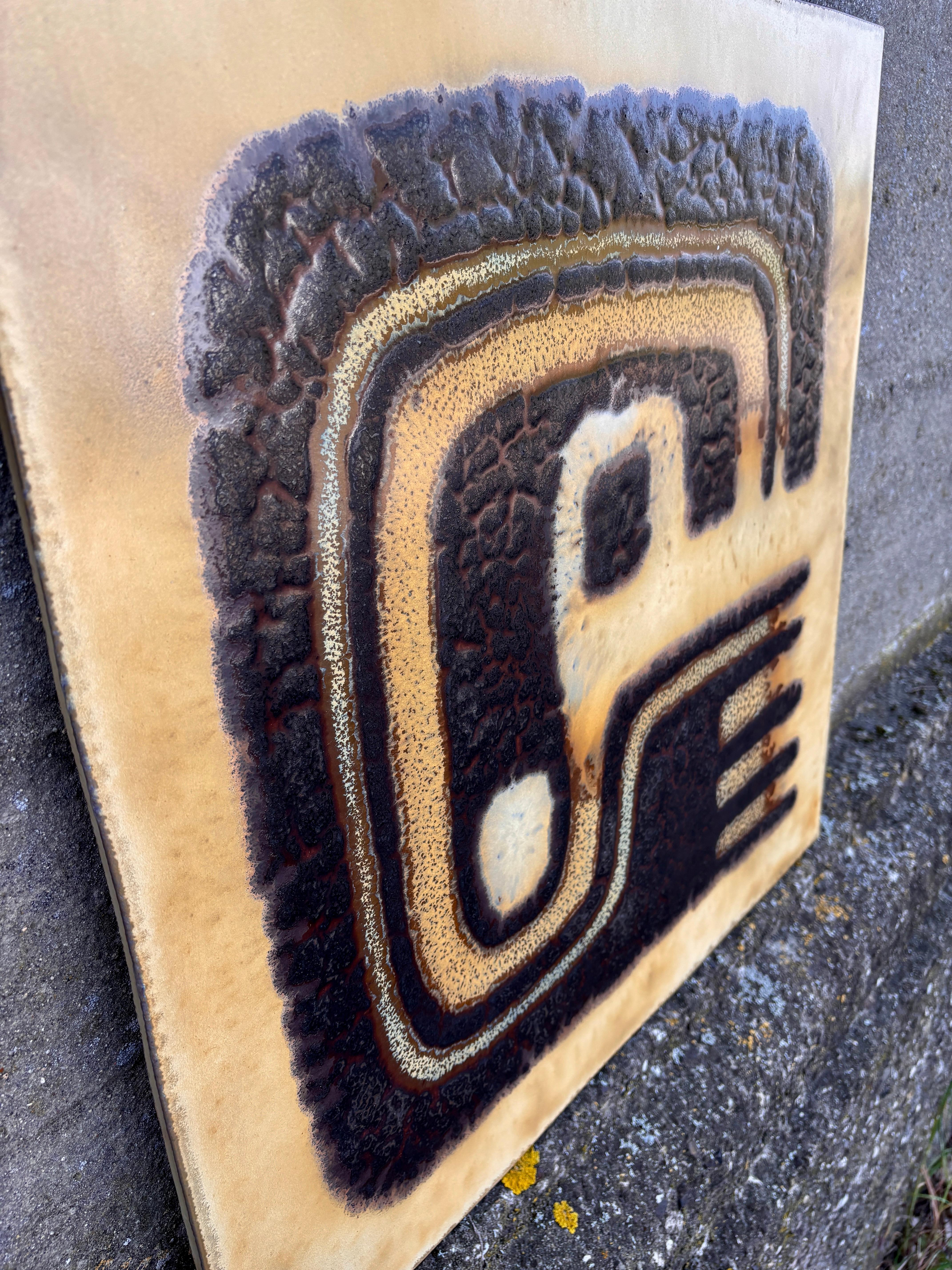 Late 20th Century Large ceramic wall plaques from the 1970s (set) For Sale