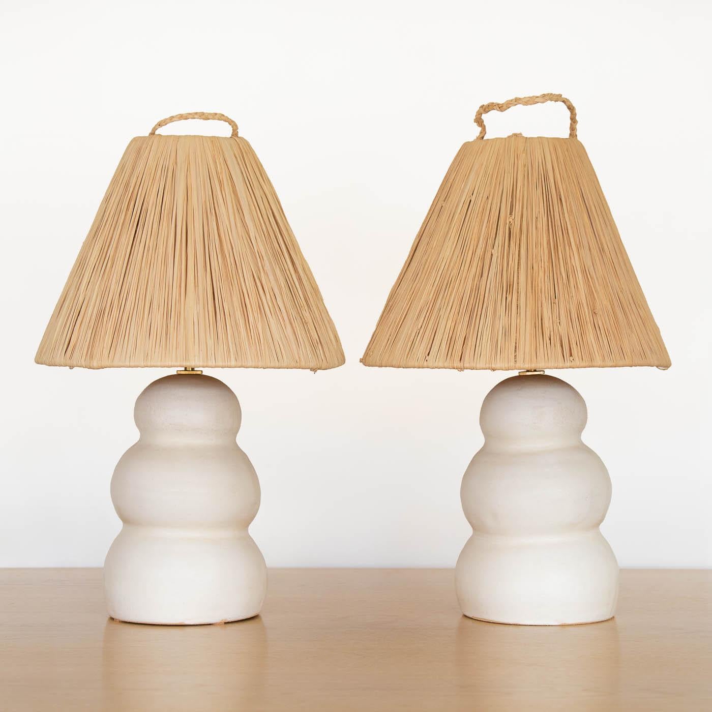 Hand-Crafted Large Ceramic Wave Lamp For Sale