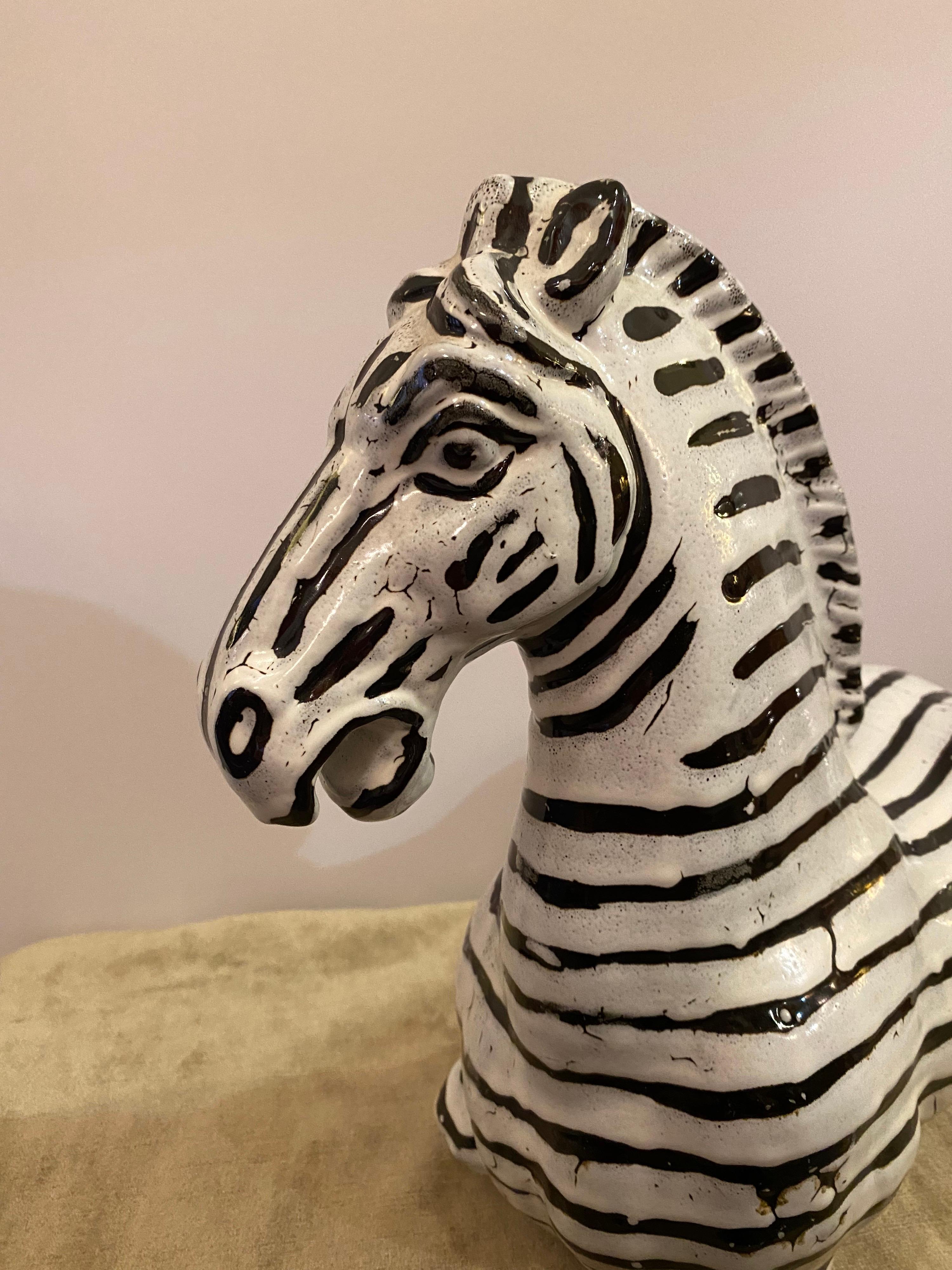Large Ceramic Zebra In Good Condition In Philadelphia, PA