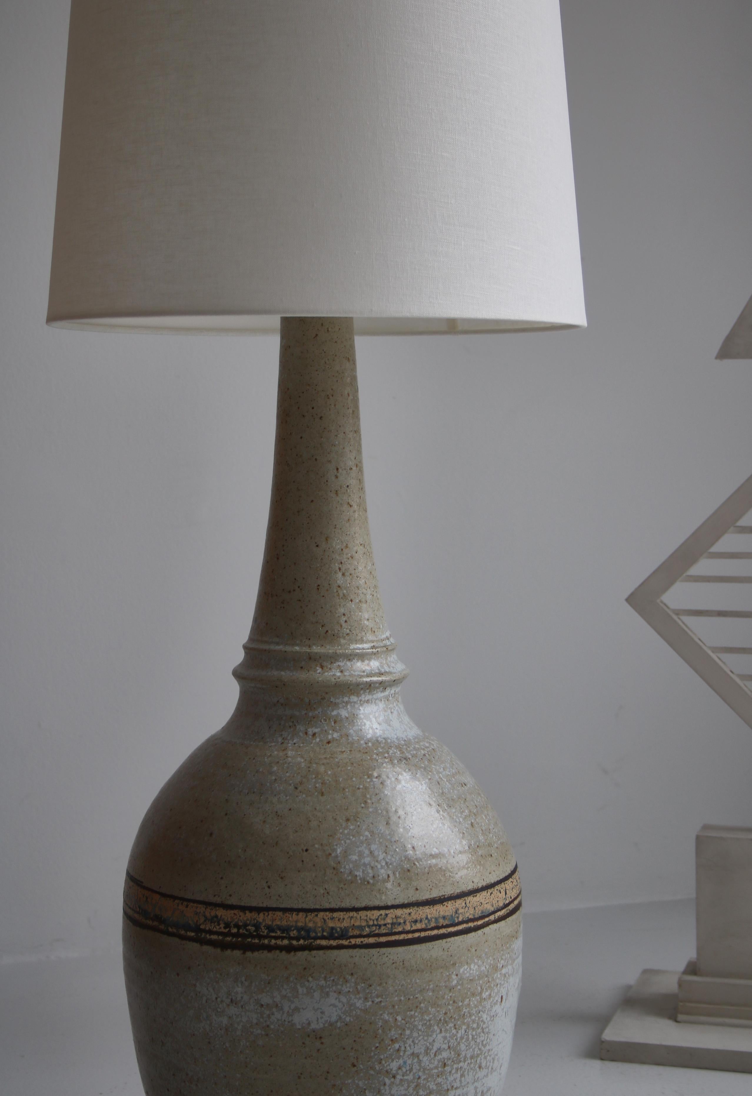 Danish Large Ceramics Table / Floor Lamp by Løvemose Keramik, Denmark, 1960s For Sale