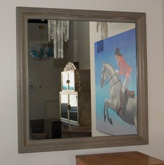 Large Cerused Oak Mirror by James Mont