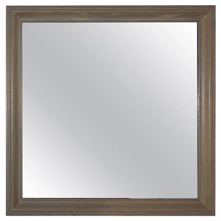 Large Cerused Oak Mirror by James Mont For Sale
