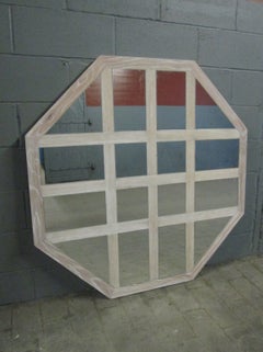 Large Cerused Oak Octagonal Mirror