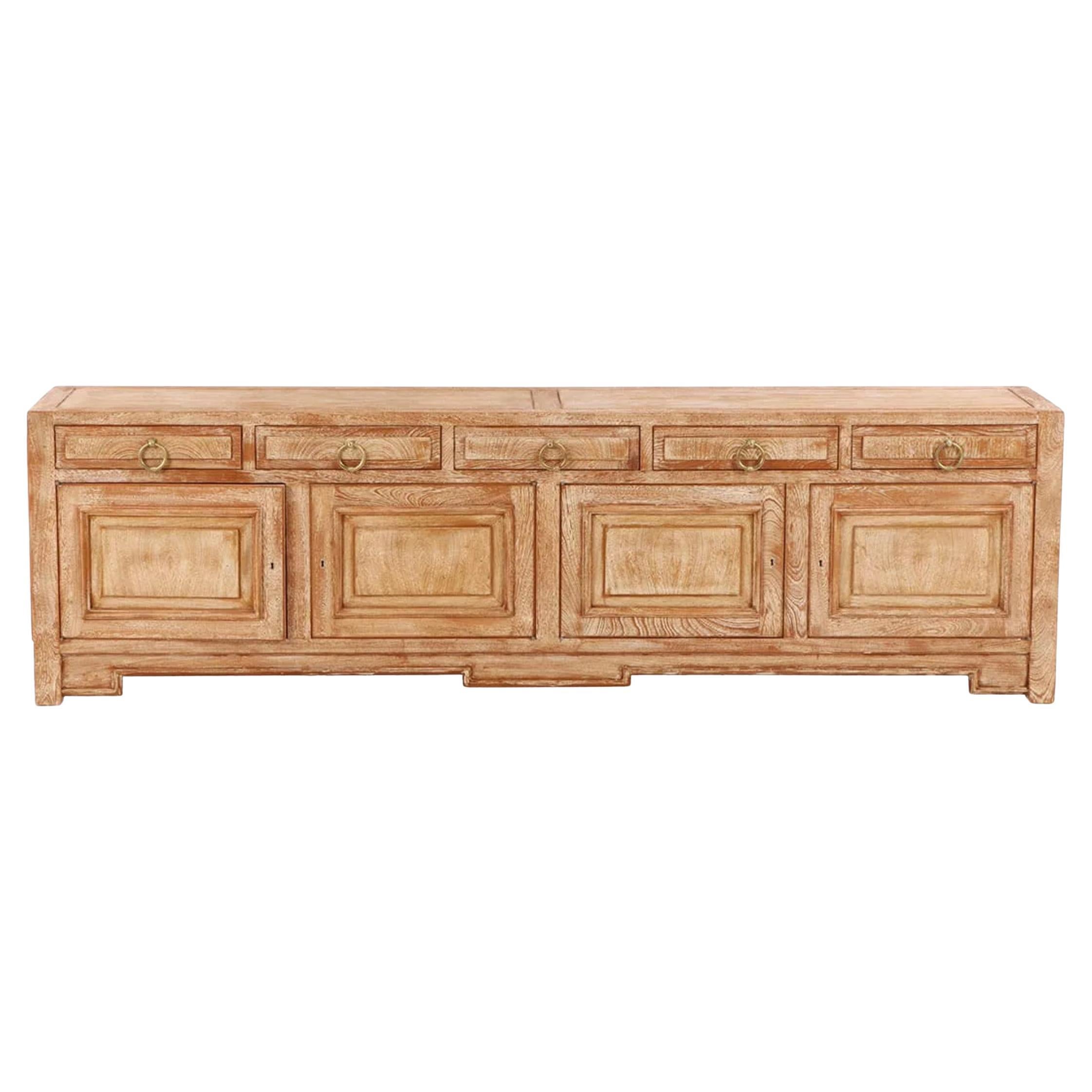 Large Cerused Oak Sideboard, 1950s For Sale