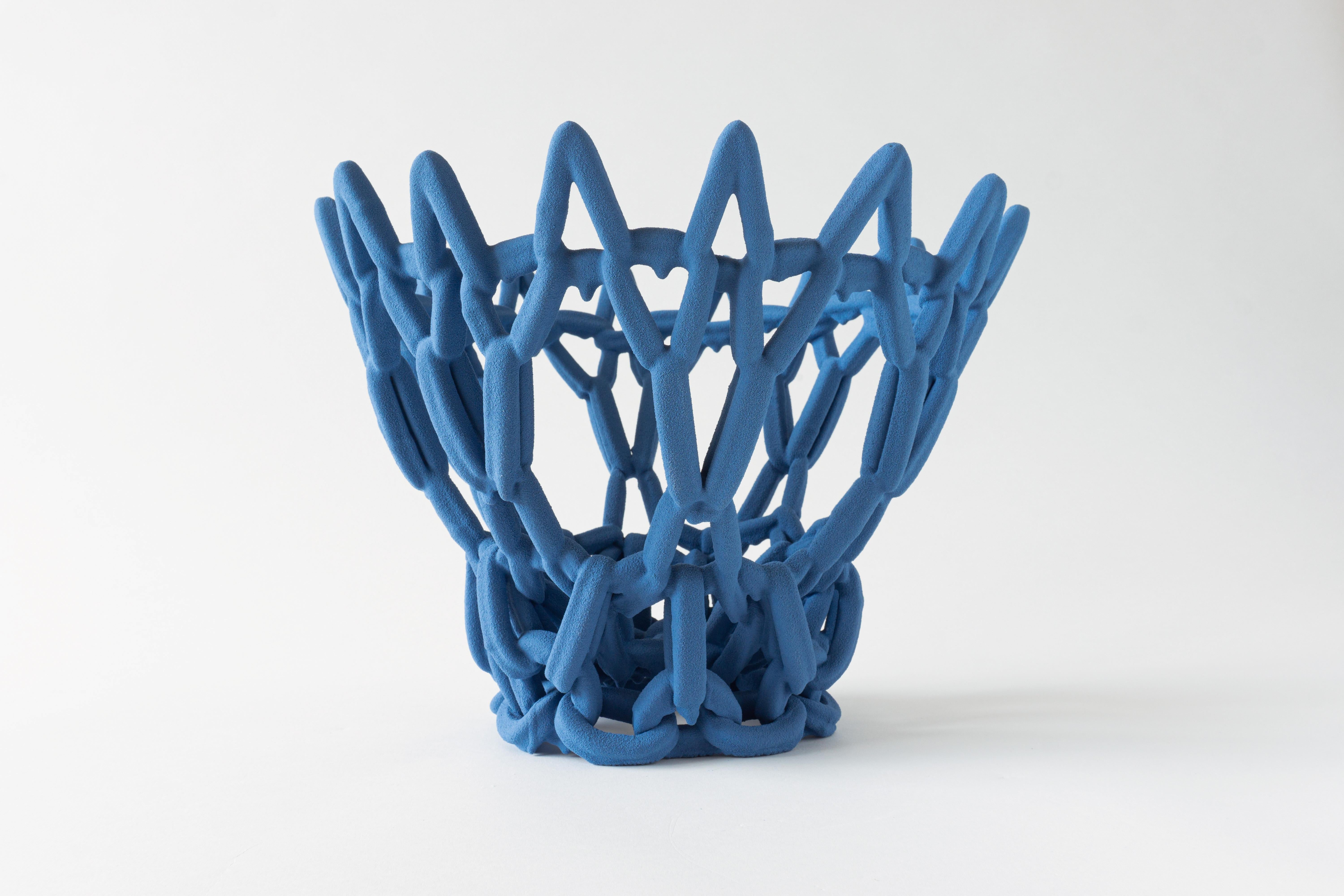 Large chain bowl by Atelier Fig
Dimensions: H 27 x Ø 35 cm.
Material: Porcelain, engobe. 
Color: Cobalt.
Also available in other colors and finishes (glaze/ engobe/ lacquer).

Atelier Fig. is founded by the Dutch designers Gijs Wouters and